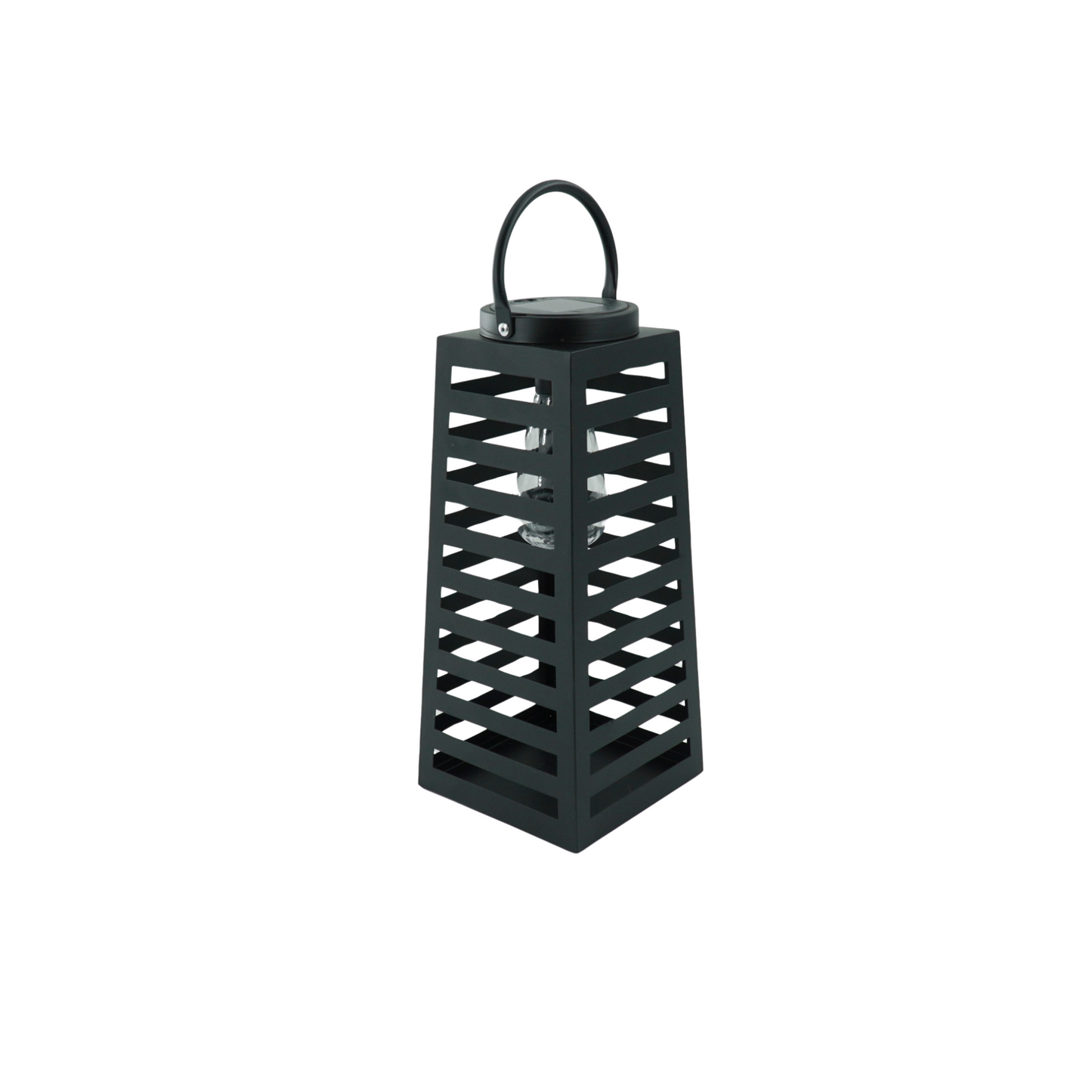 Lamp- Lantaarn/ Windlicht - Solar - Metaal - Zwart - 14x14x32,5cm