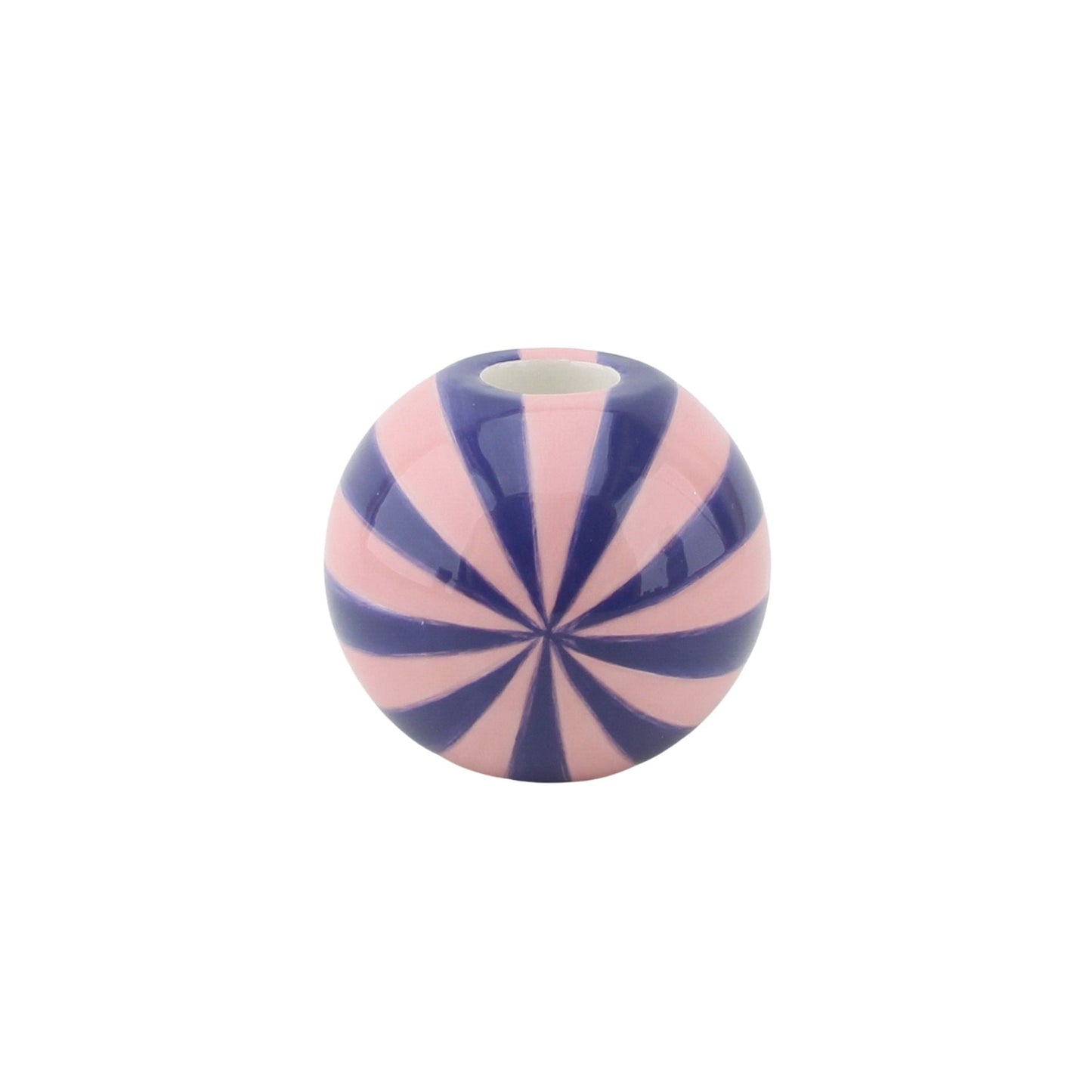 Kaarshouder - Kandelaar Swirl- Dolomiet - Roze/Violet - 7x7x7cm