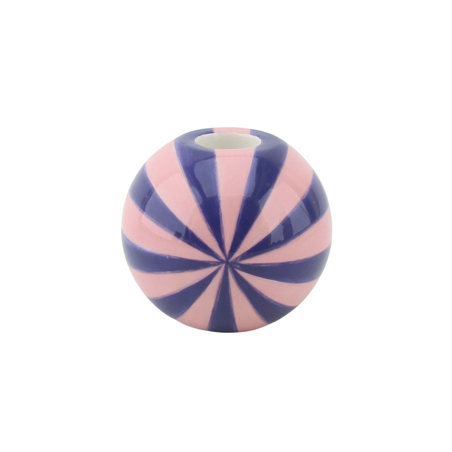 Kaarshouder - Kandelaar Swirl- Dolomiet - Roze/Violet - 10x10x10cm