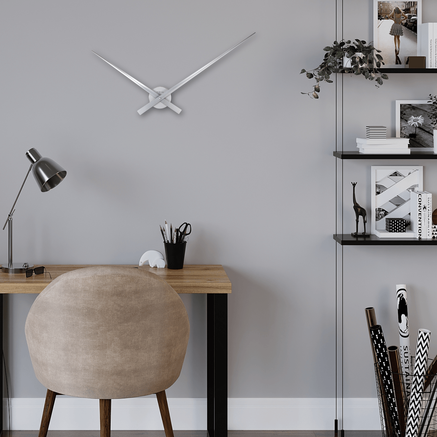 Large wall clock - 85 cm - Aluminum - 'Hands'
