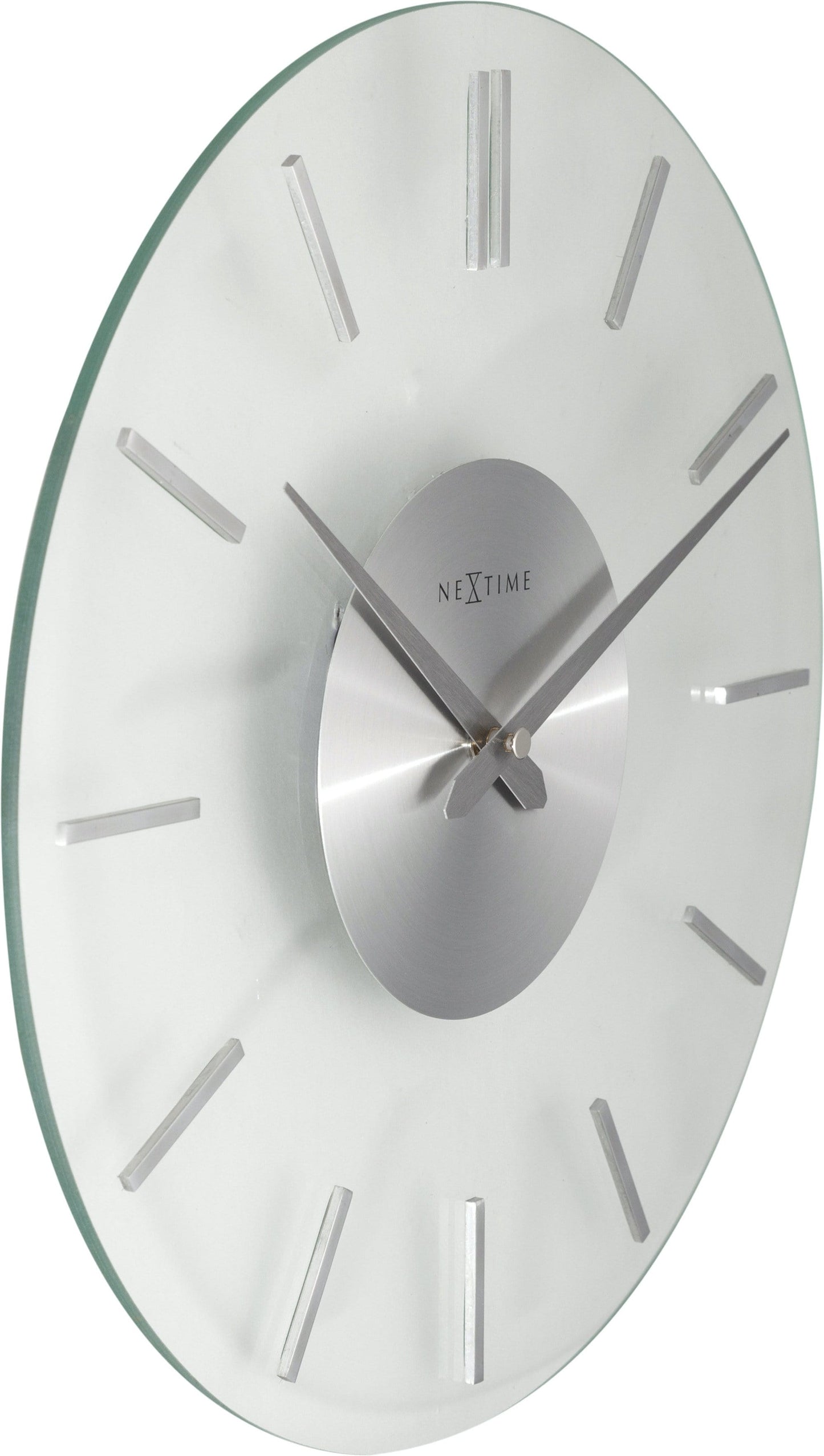 Wall clock - 26 cm - Aluminum - Glass - 'Stripe'