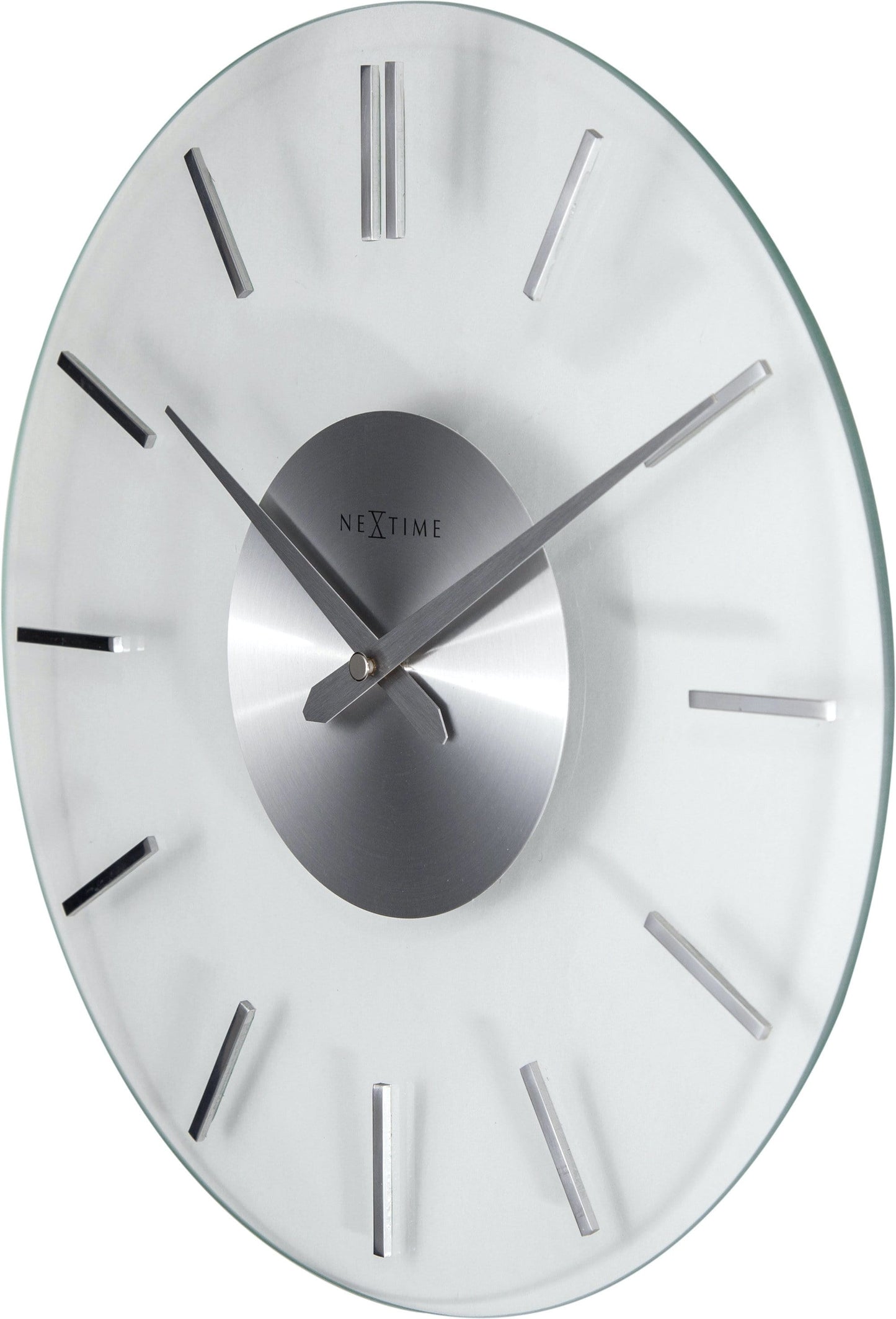 Wall clock - 26 cm - Aluminum - Glass - 'Stripe'
