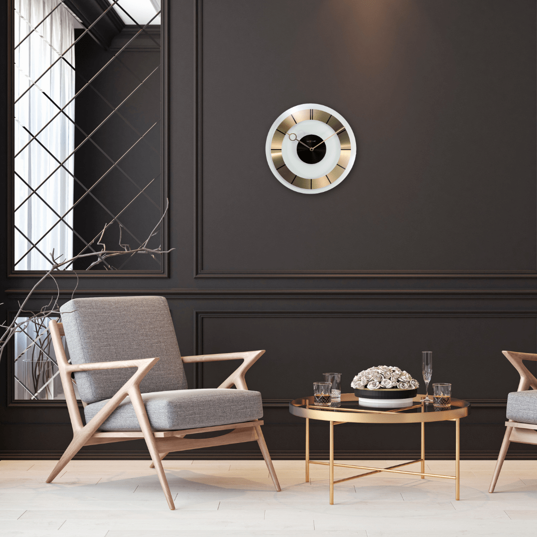 Wall clock - 31 cm - Glass - 'Retro'