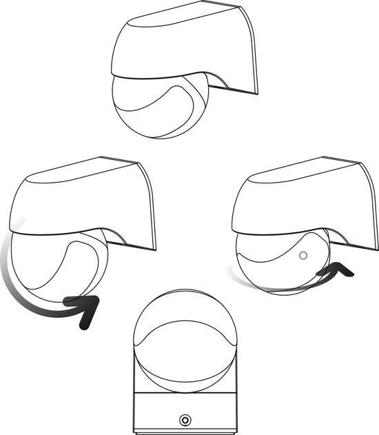 LED's Light 2-in-1 Bewegingsmelder met 12 meter bereik - Voor binnen & buiten - Wandmontage - Zwart