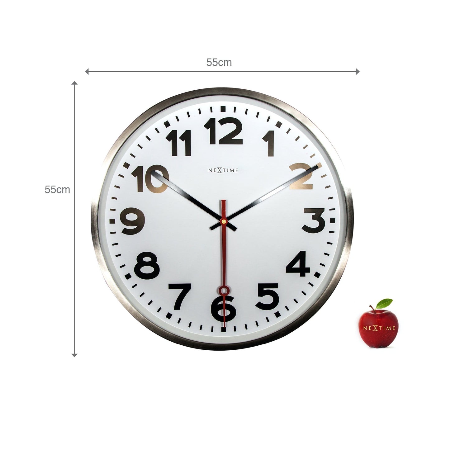 Wall clock- 55 cm - Aluminium - 'Super Station Numbers'