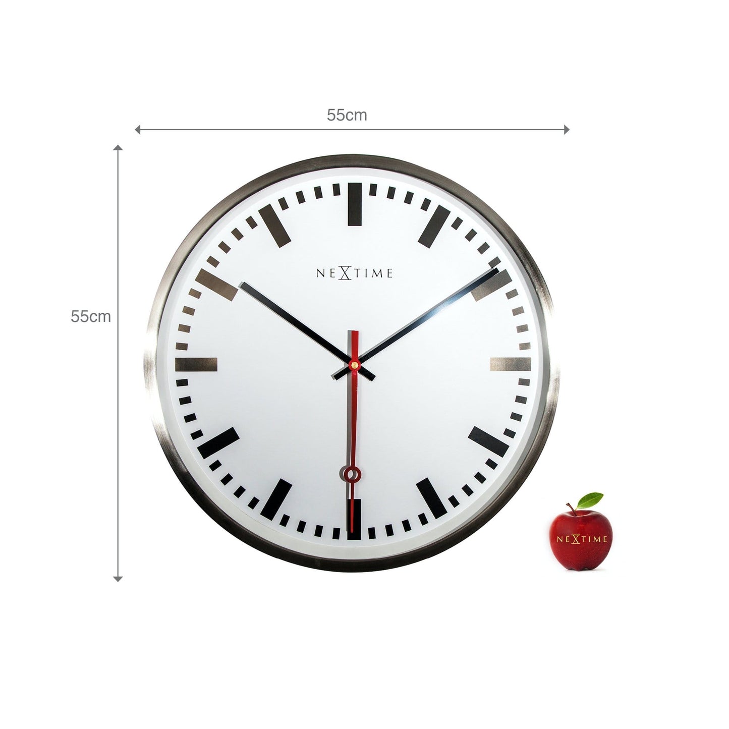 Wall clock- 55 cm - Aluminium - 'Super Station Stripe'