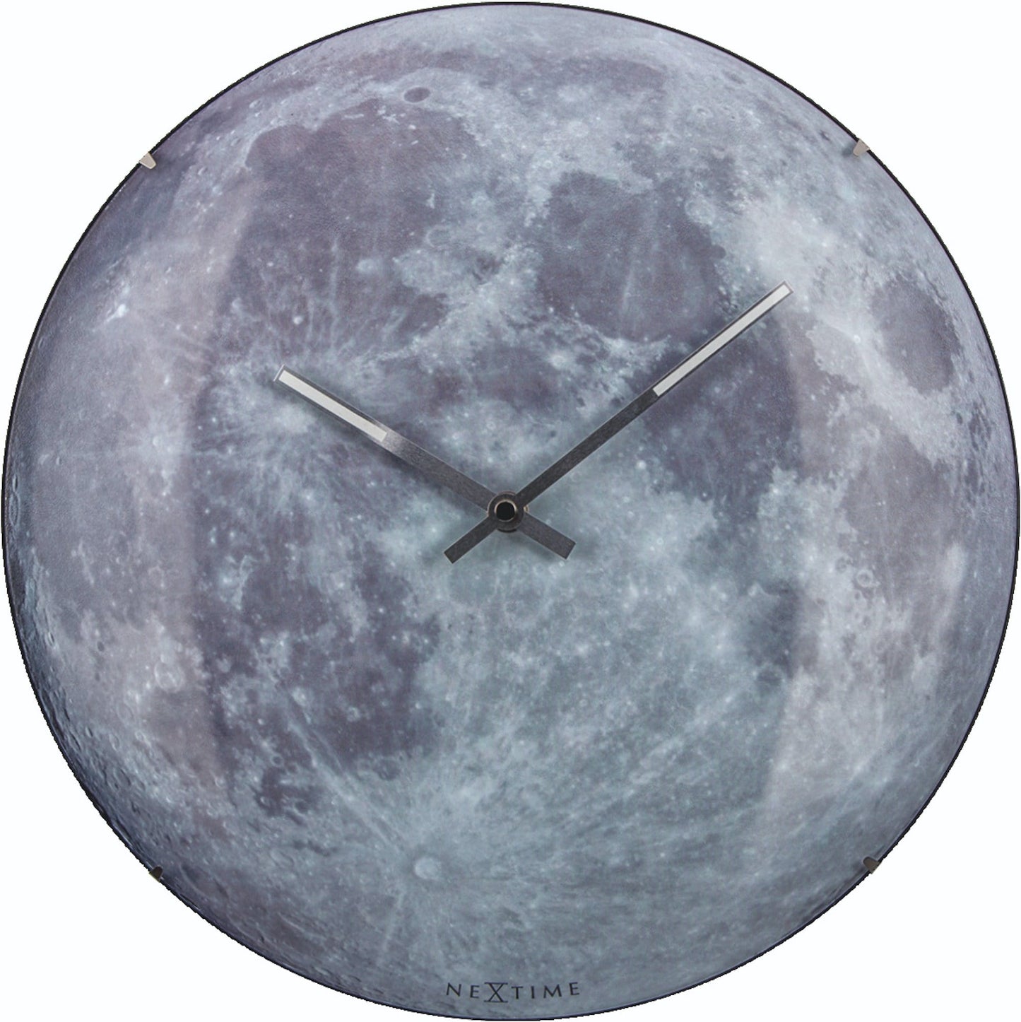 Wall clock - 35 cm - Dome Glass - Glow-in-the-dark- 'Blue Moon dome'