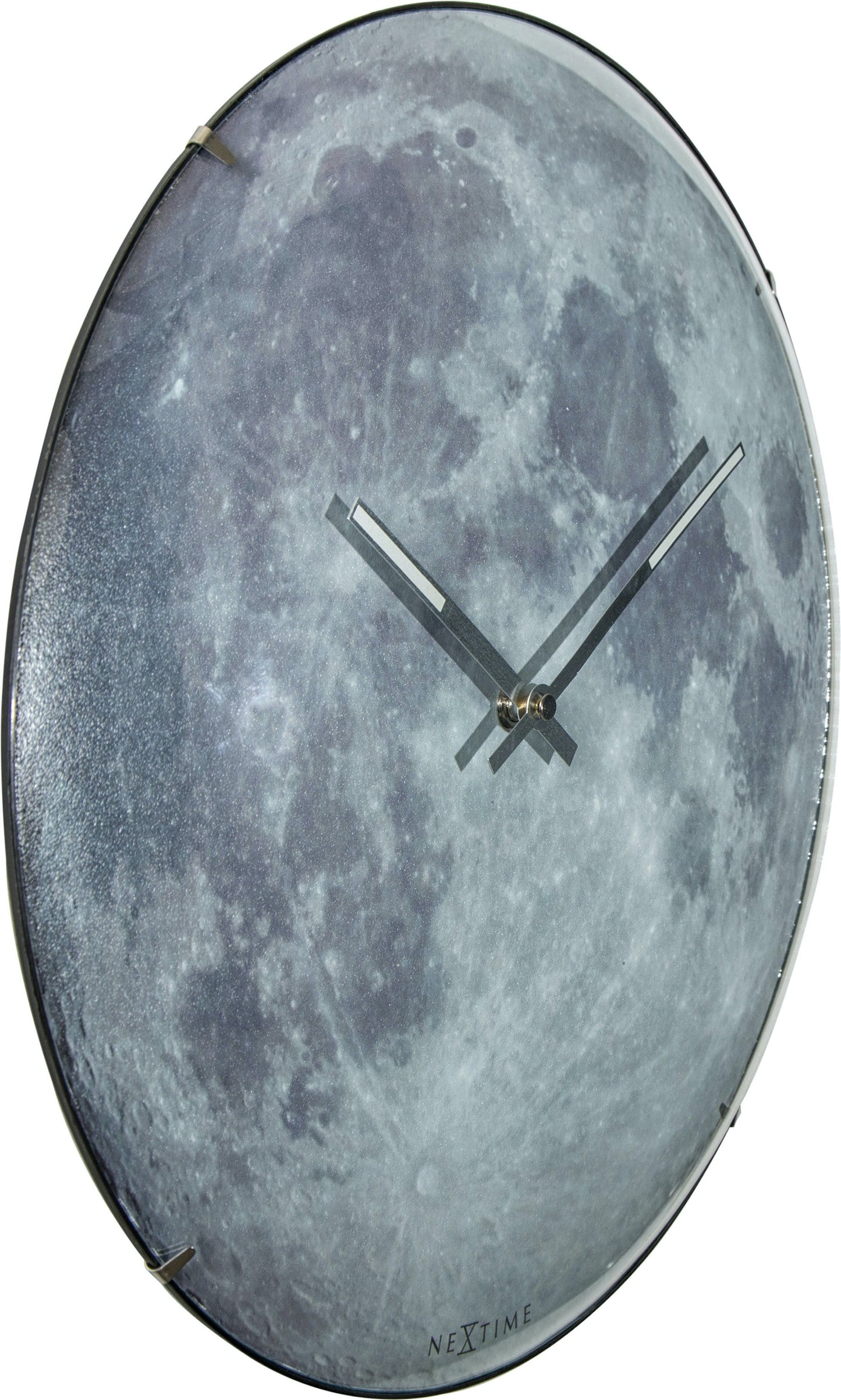 Wall clock - 35 cm - Dome Glass - Glow-in-the-dark- 'Blue Moon dome'