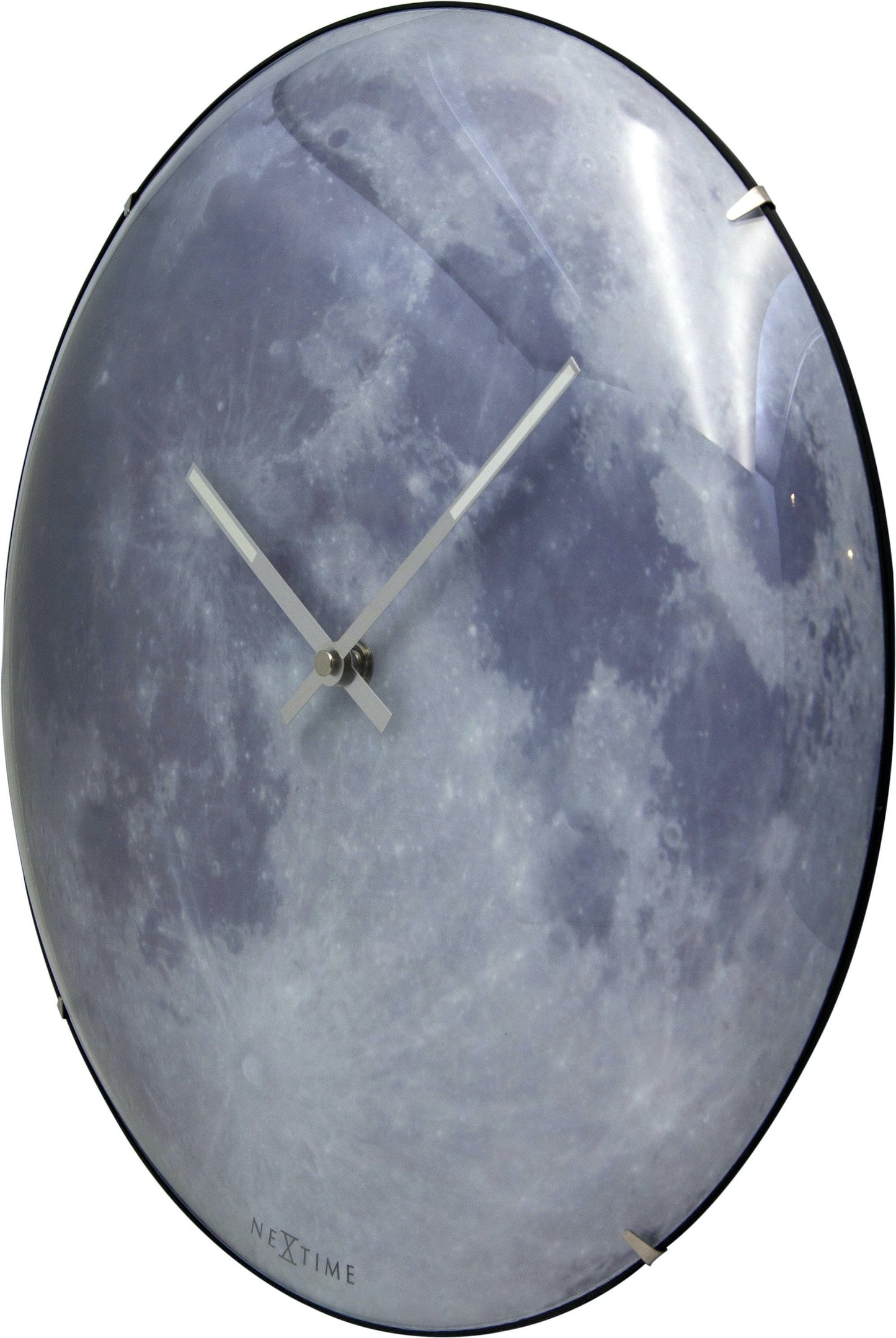 Wall clock - 35 cm - Dome Glass - Glow-in-the-dark- 'Blue Moon dome'