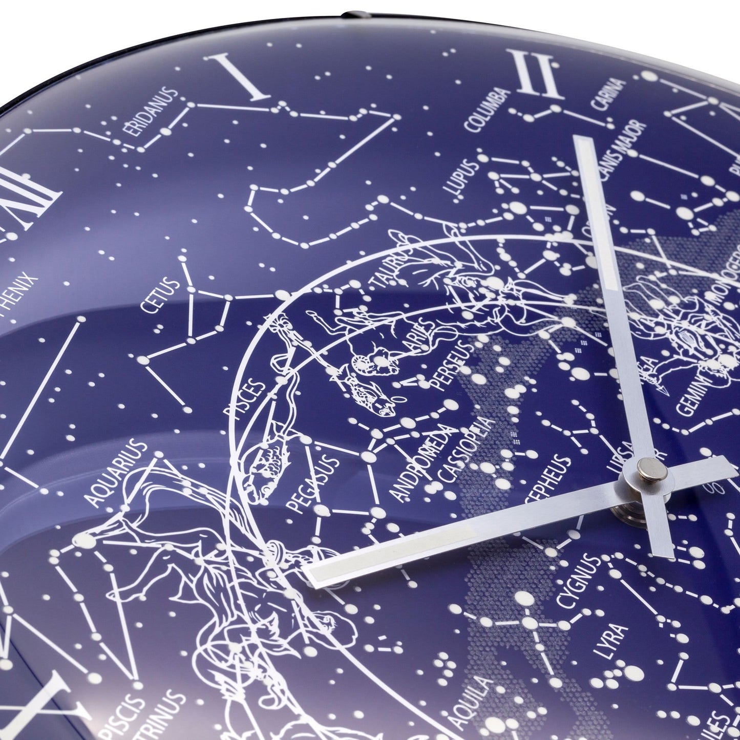 Wall clock - 35 cm - Dome Glass - Glow-in-the-dark- 'Milky Way dome'