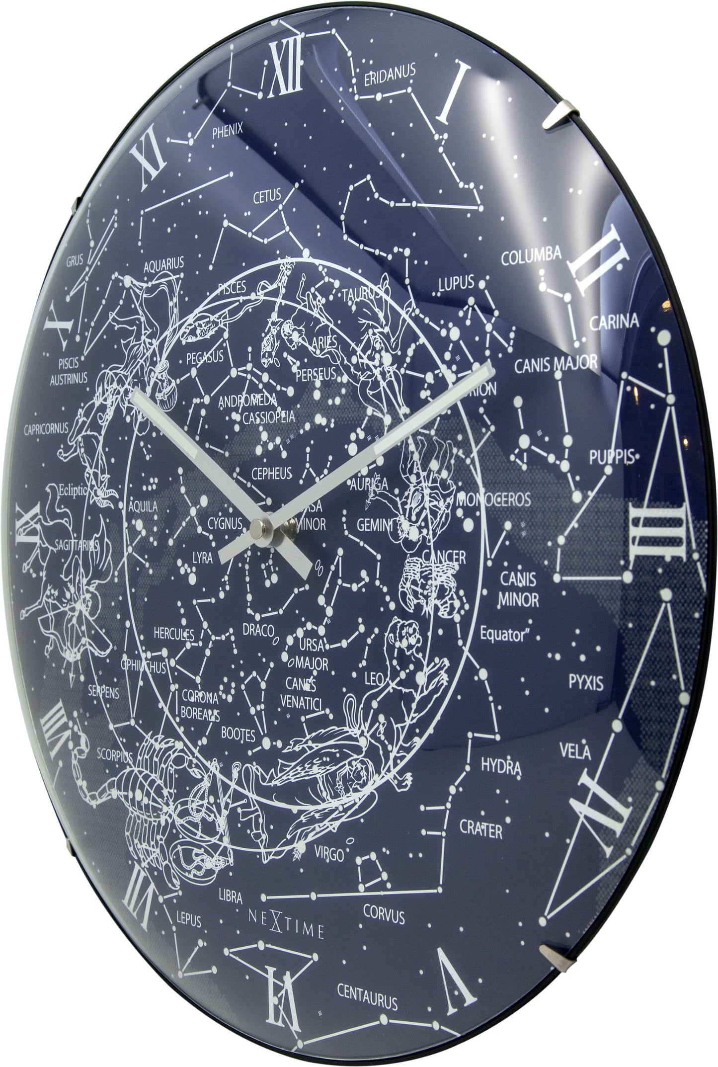 Wall clock - 35 cm - Dome Glass - Glow-in-the-dark- 'Milky Way dome'