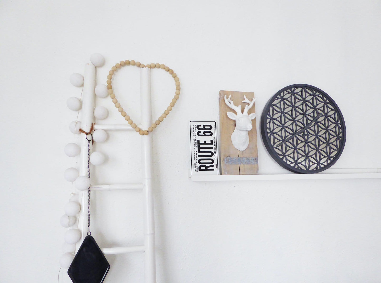 Wall clock - 50 cm - Wood/Mirror - 'Bella Mirror'