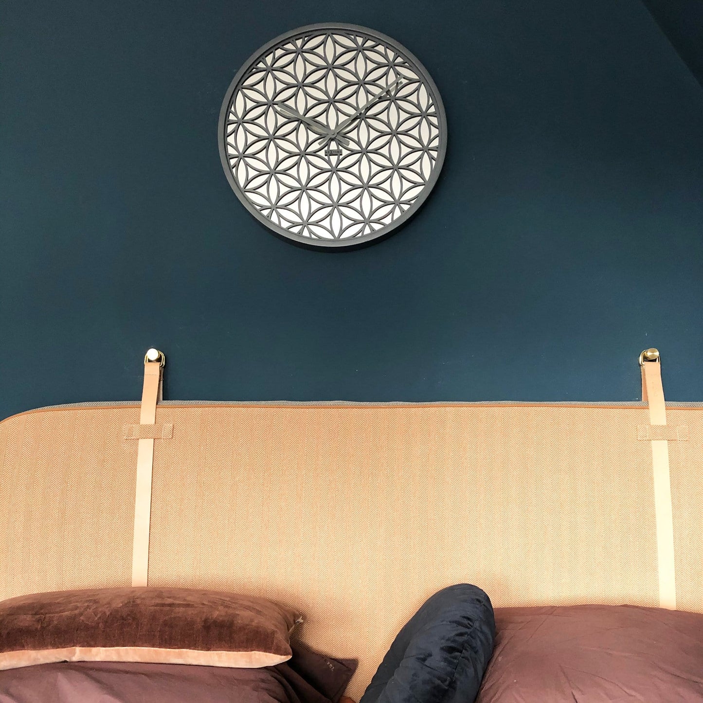 Wall clock - 50 cm - Wood/Mirror - 'Bella Mirror'