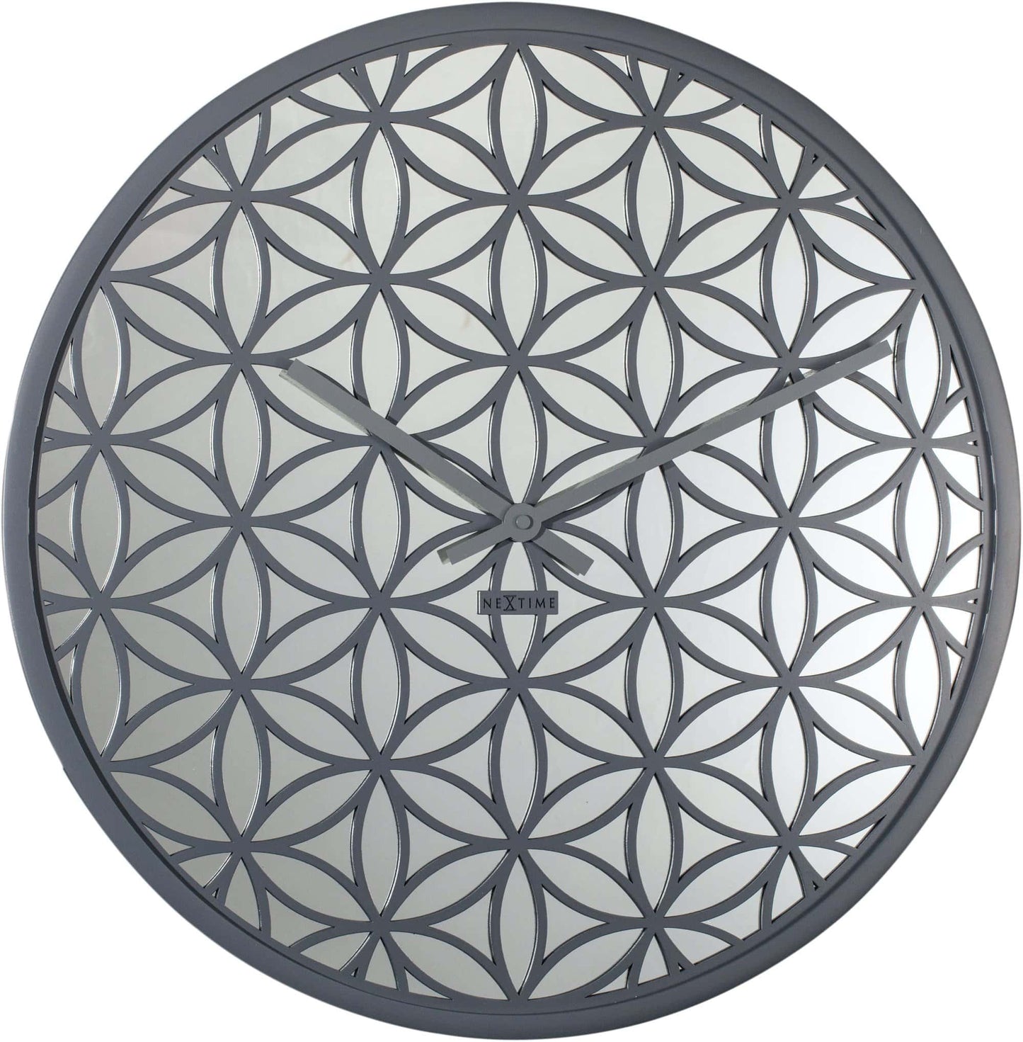 Wall clock - 50 cm - Wood/Mirror - 'Bella Mirror'