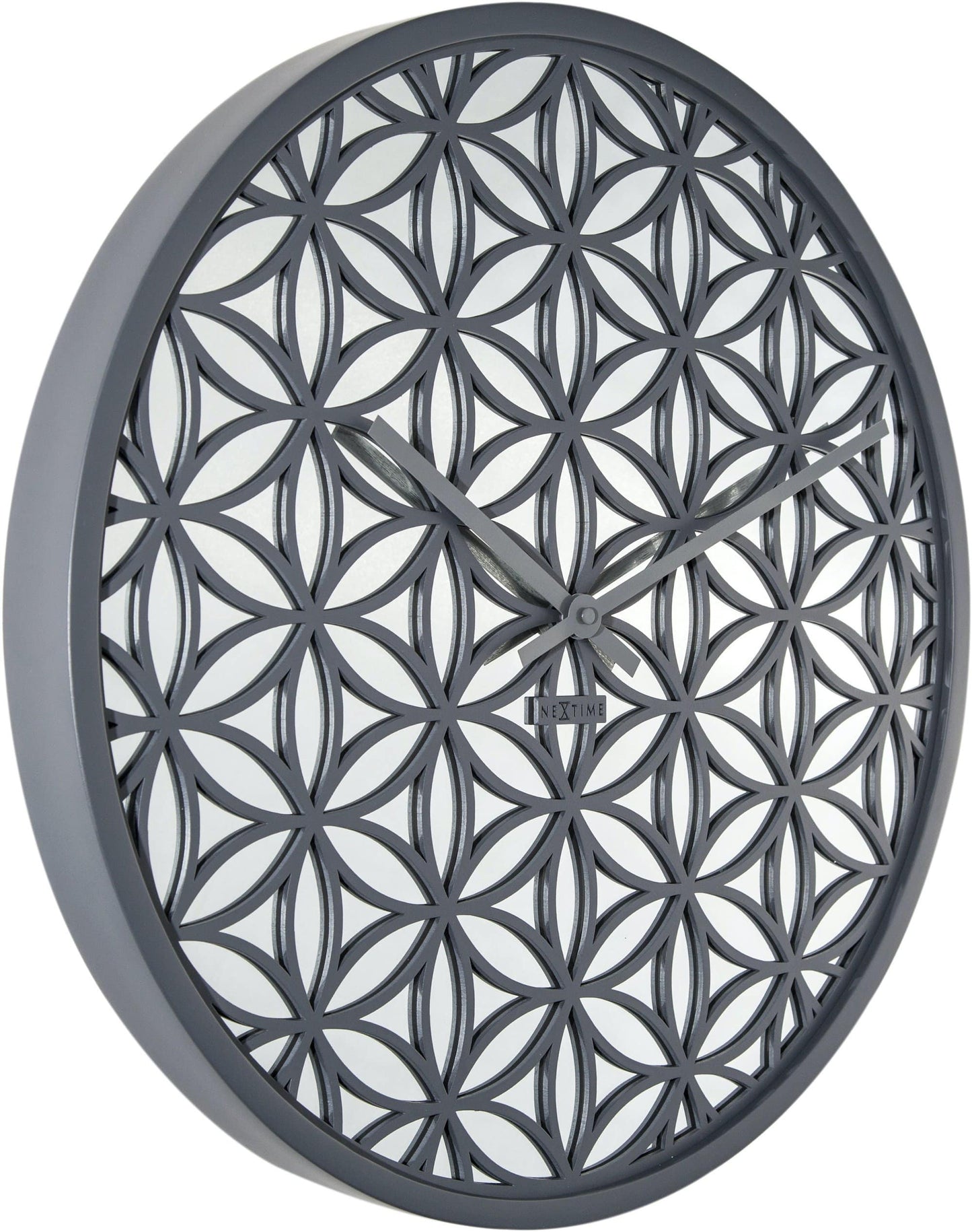 Wall clock - 50 cm - Wood/Mirror - 'Bella Mirror'