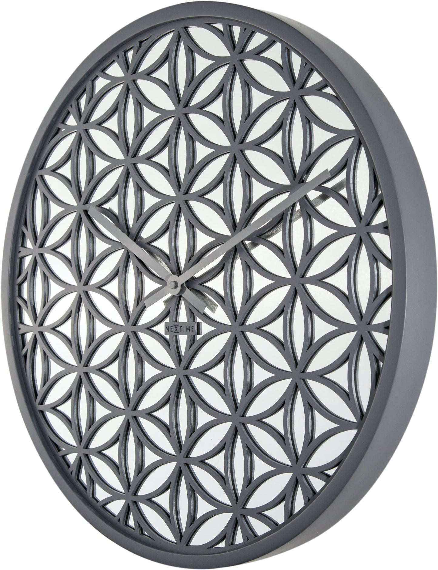 Wall clock - 50 cm - Wood/Mirror - 'Bella Mirror'