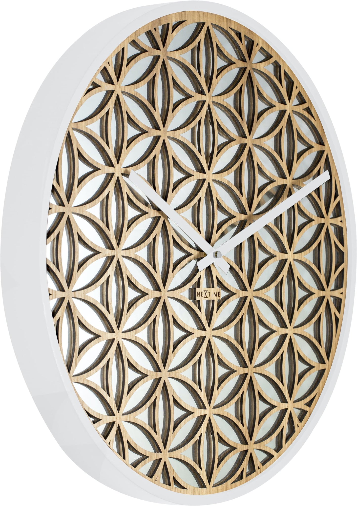 Wall clock - 50 cm - Wood/Mirror - 'Bella Mirror'
