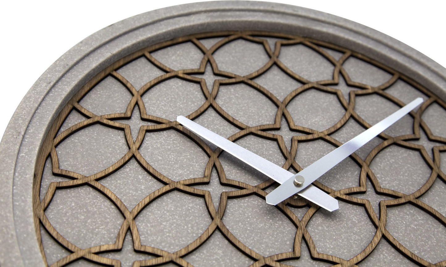 Wall Clock - 39.5 cm - Polyresin/Wood - 'Concreto love'