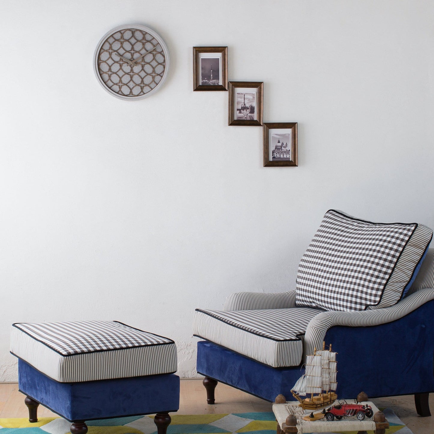 Wall Clock - 39.5 cm - Polyresin/Wood - 'Concreto love'