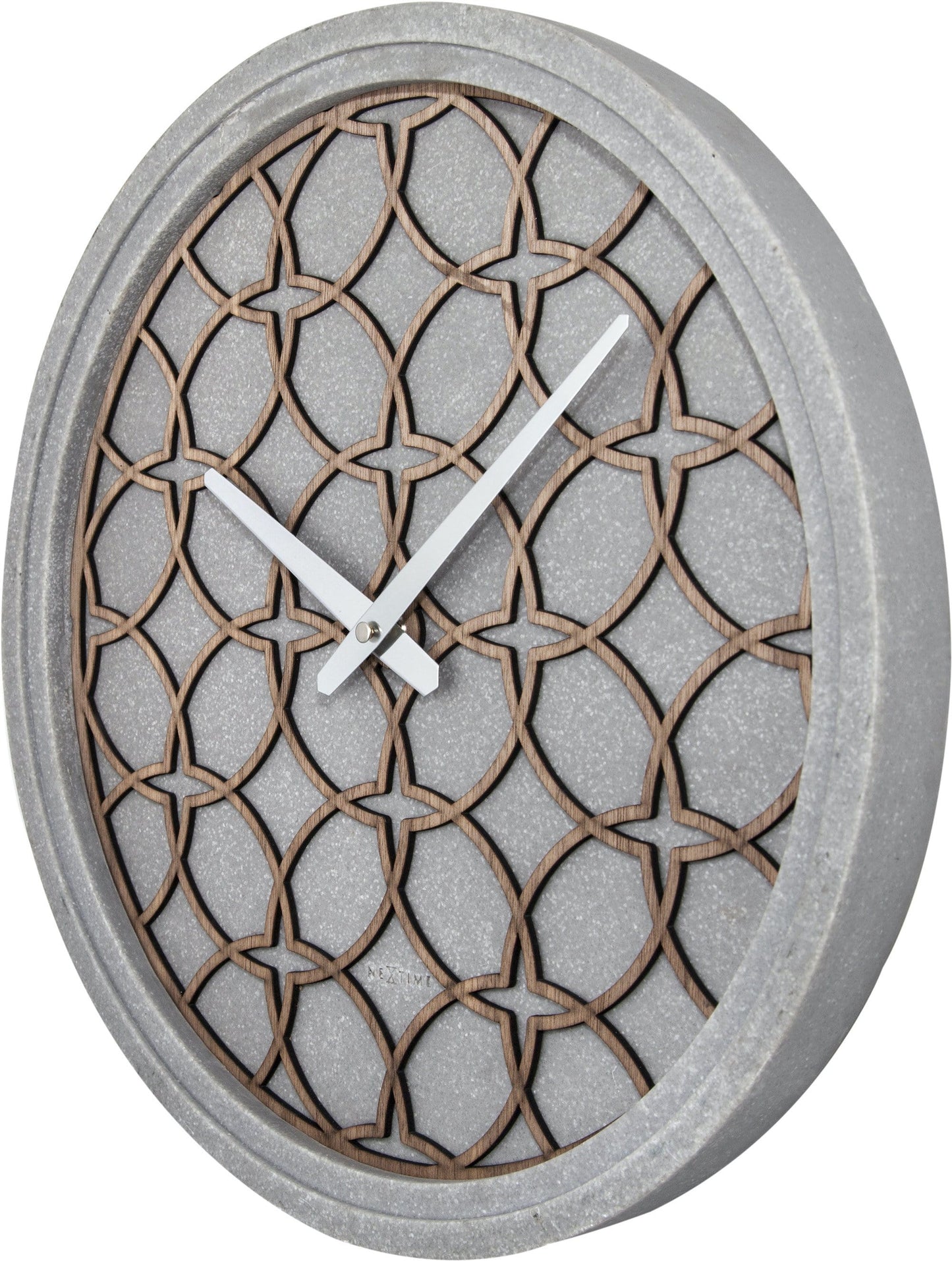 Wall Clock - 39.5 cm - Polyresin/Wood - 'Concreto love'