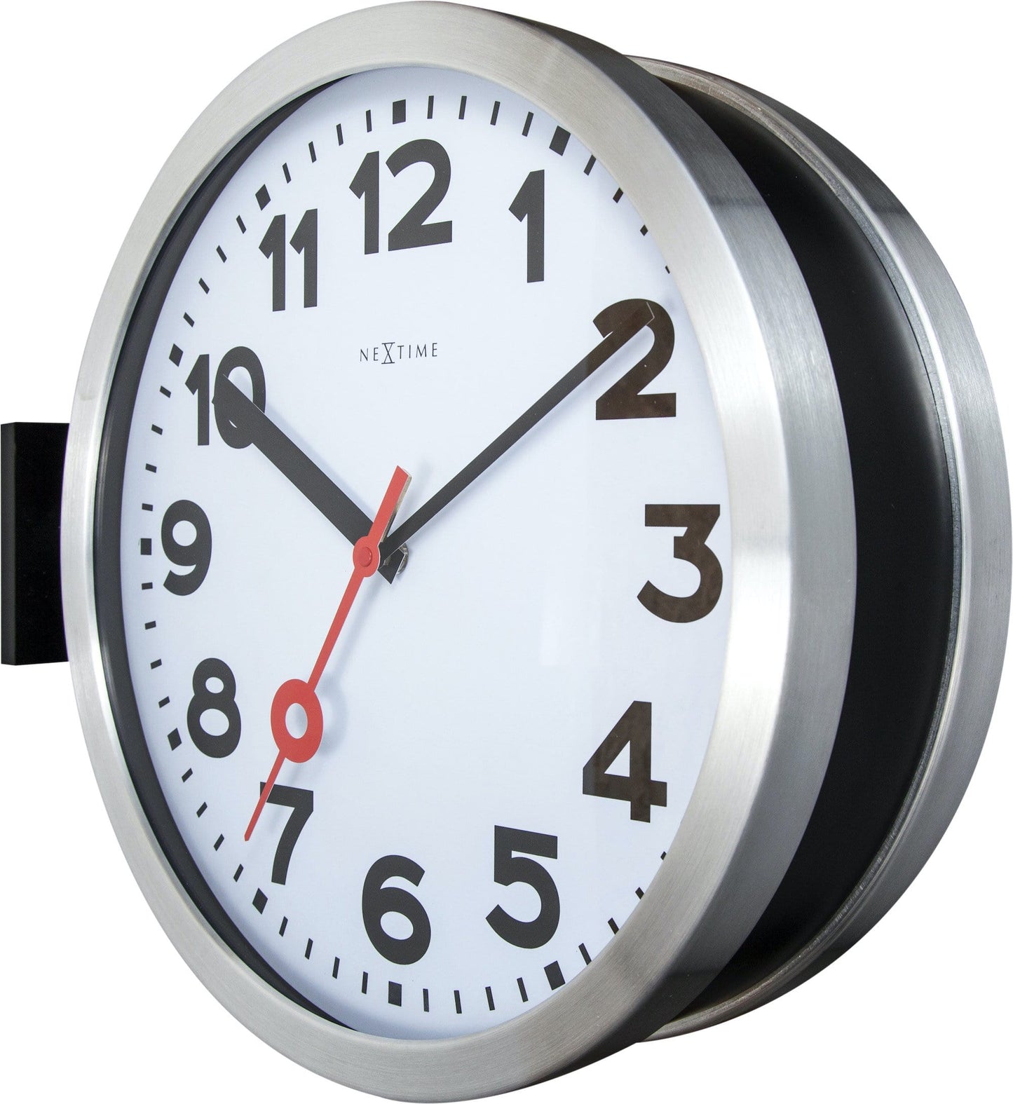 Wall clock - 36 cm - Aluminum/Glass - 'Station Double'