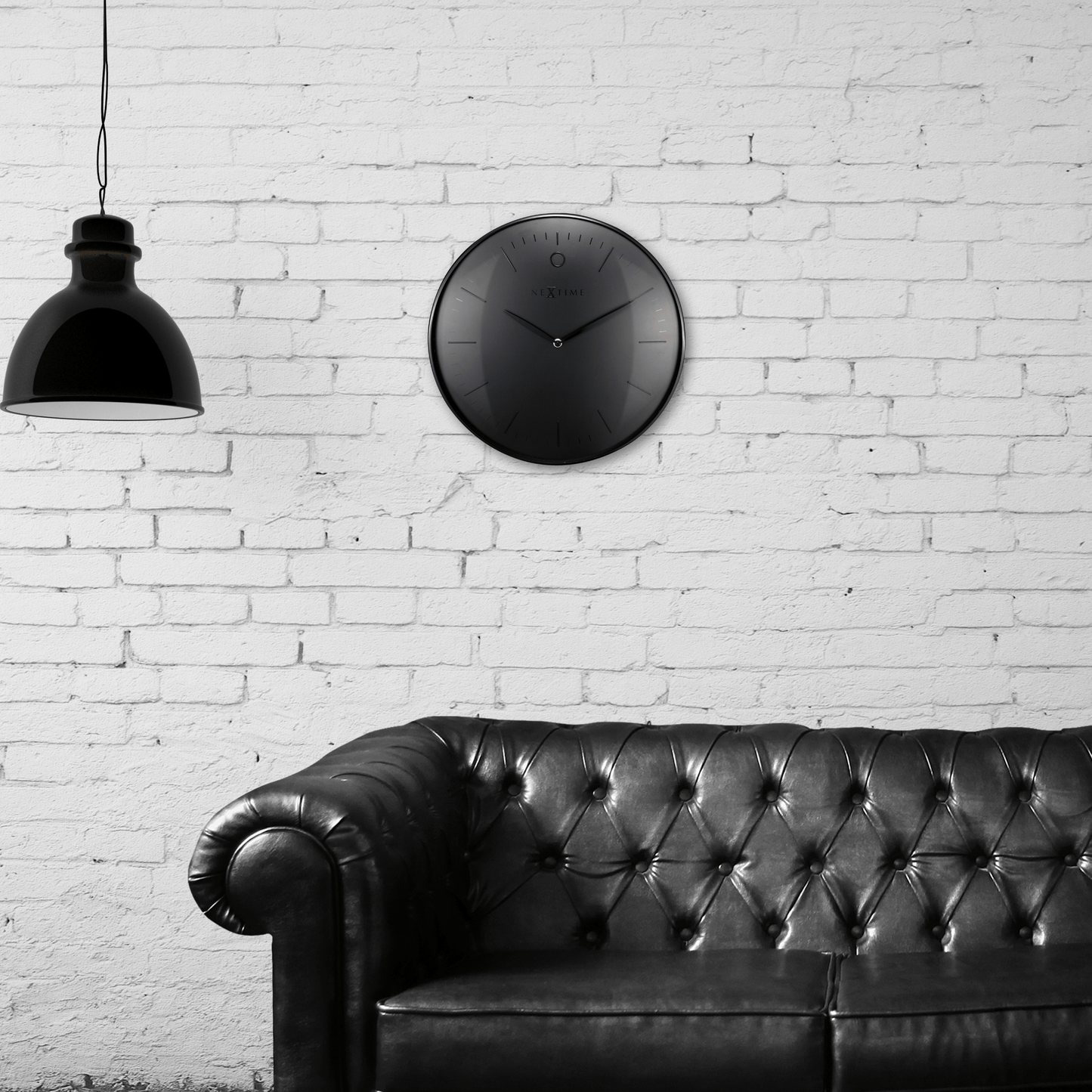 Wall clock- 40 cm - Metal - Dome shaped glass- 'Glamour'