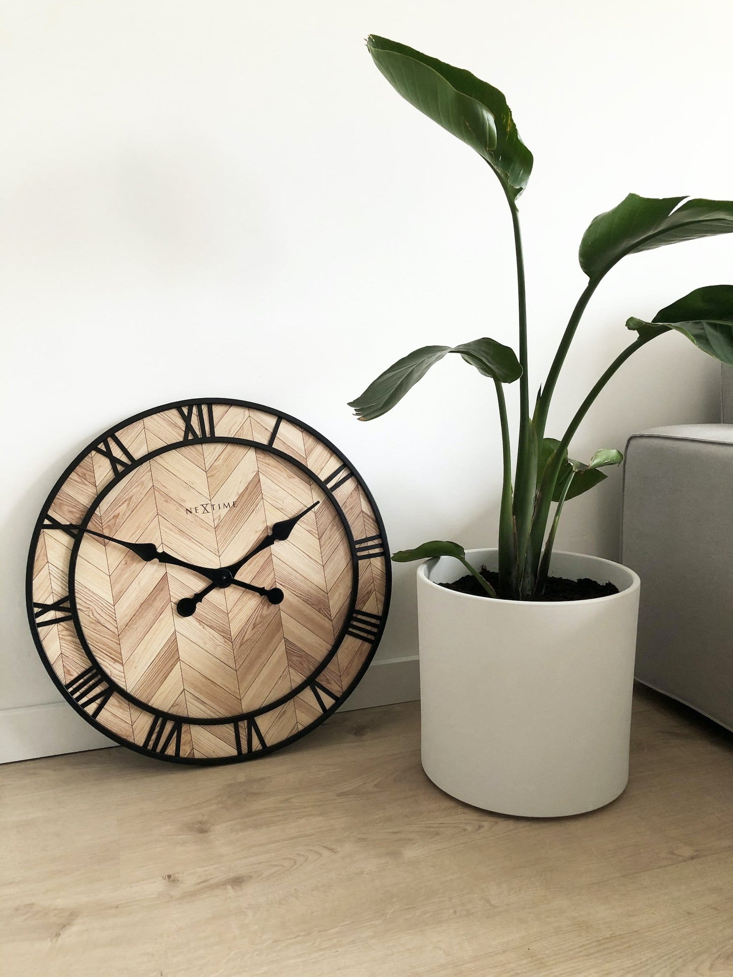 Wall clock - 58cm - Wood/Metal - 'Roman Vintage'