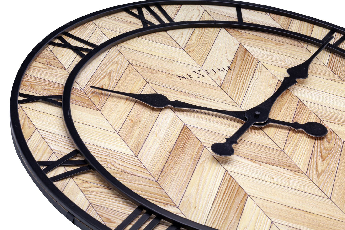 Wall clock - 58cm - Wood/Metal - 'Roman Vintage'