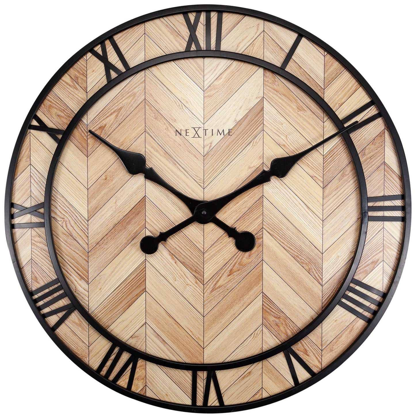 Wall clock - 58cm - Wood/Metal - 'Roman Vintage'