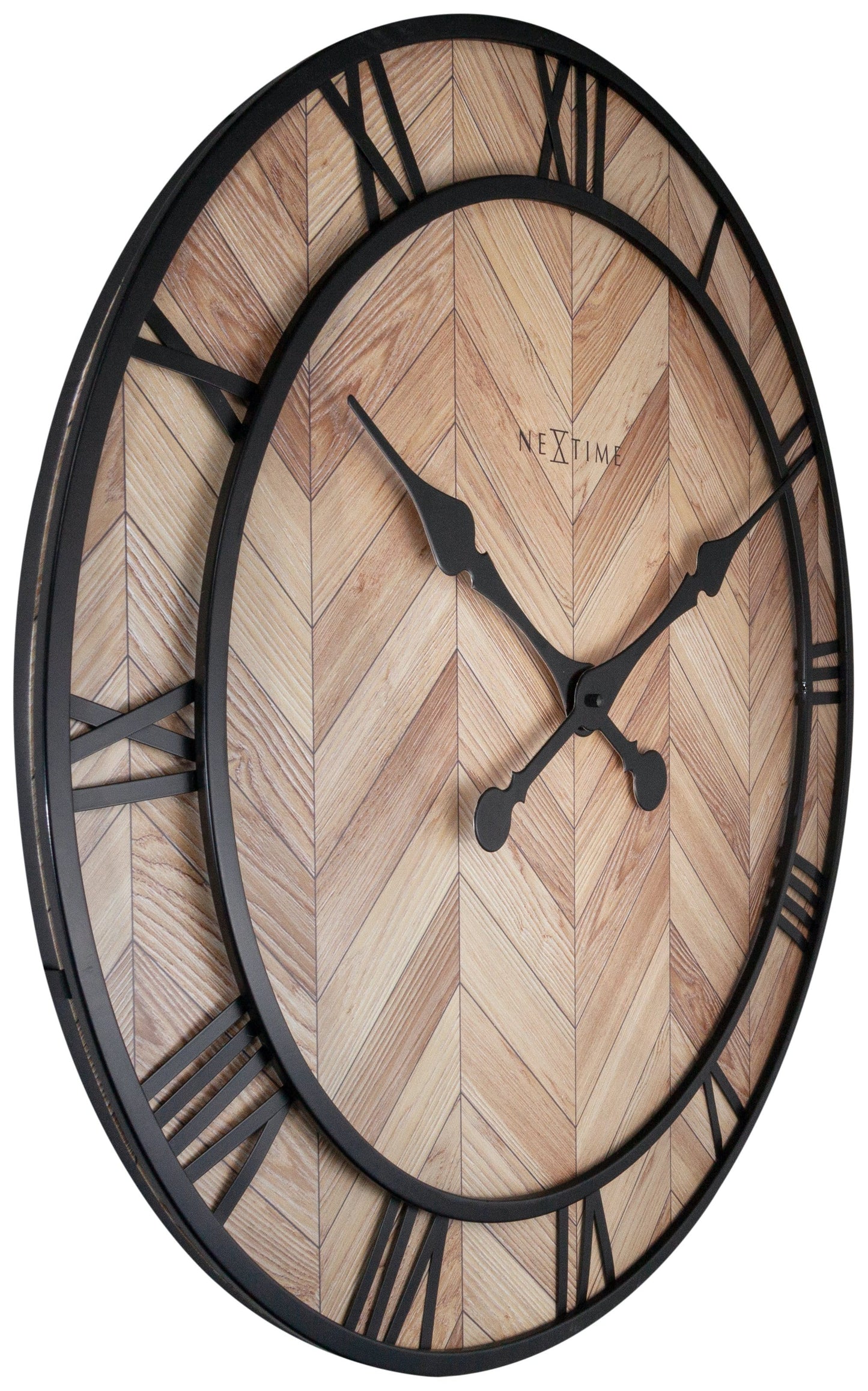 Wall clock - 58cm - Wood/Metal - 'Roman Vintage'