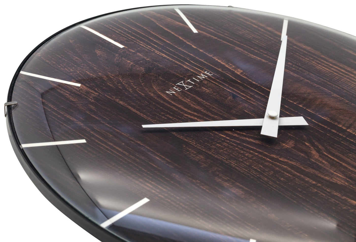 Wall clock - 35 cm - Dome Glass - 'Edge Wood Dome'