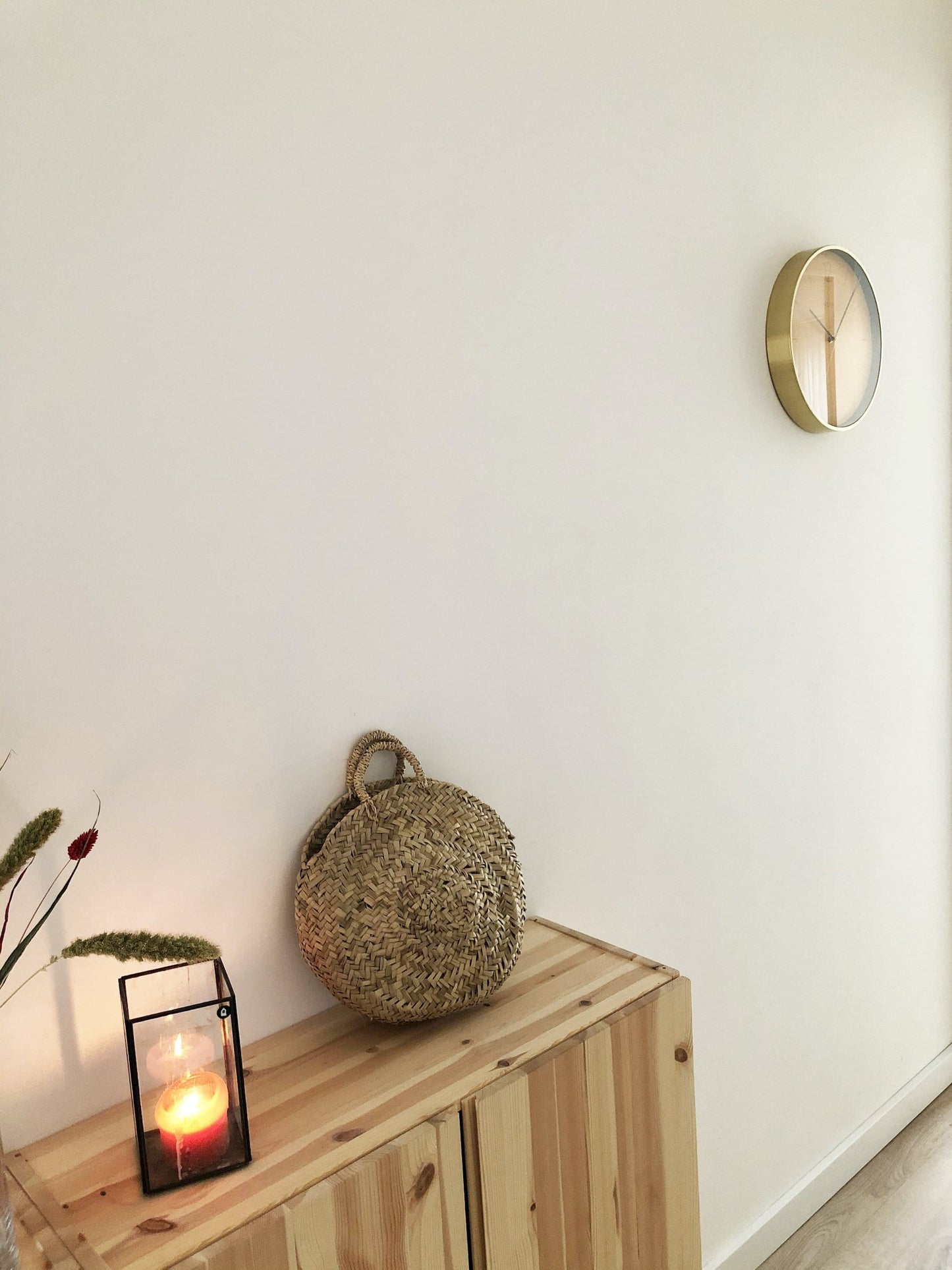 Wall clock - 34 cm - Glass / Metal - Vintage 'Essential Gold'