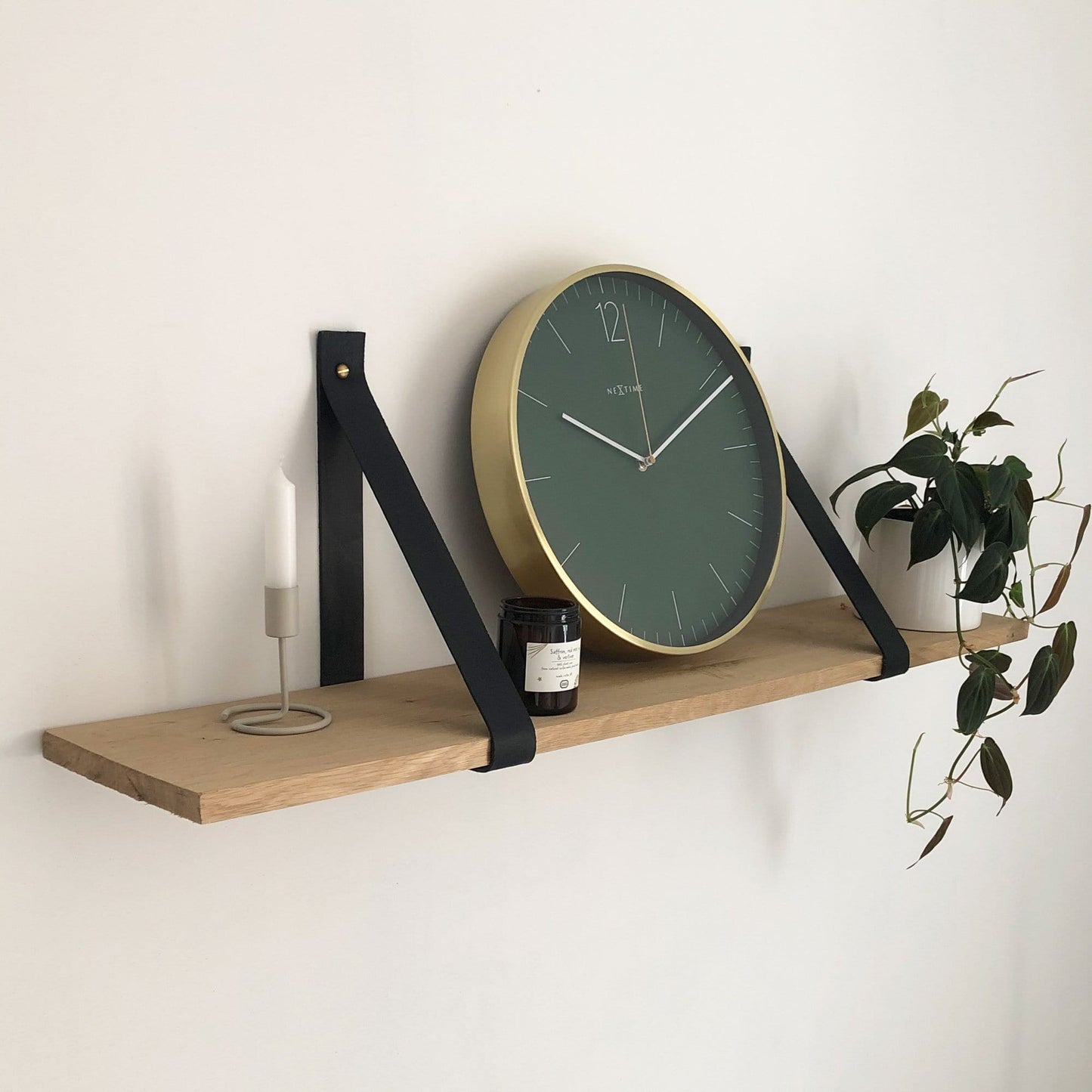 Wall clock - 34 cm - Glass / Metal - Vintage 'Essential Gold'