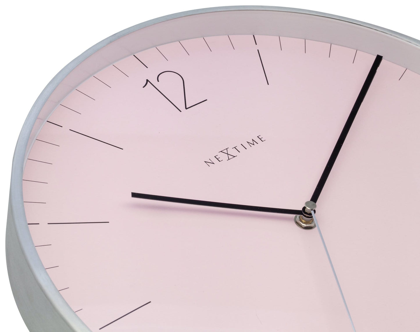 Wall clock - 34 cm - Glass / Metal - Elegant 'Essential Silver'