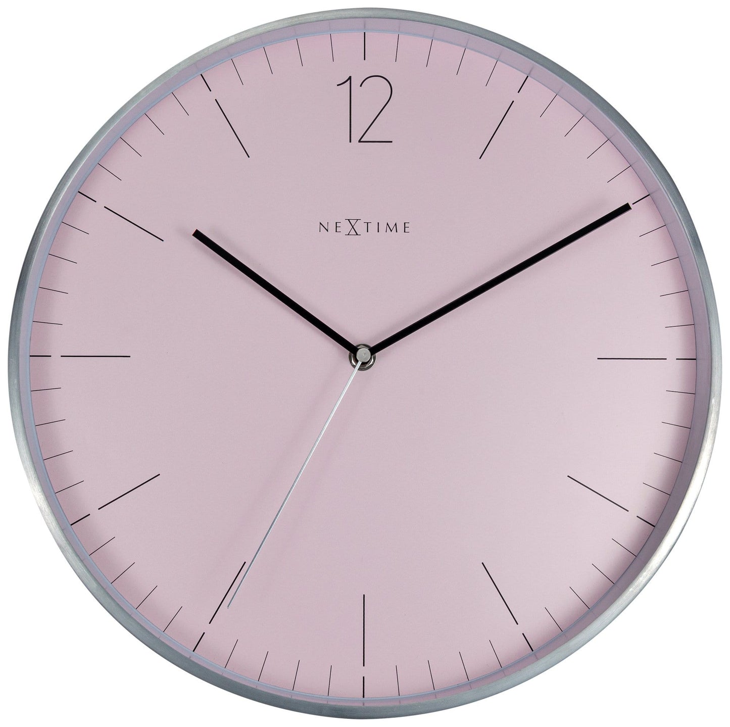 Wall clock - 34 cm - Glass / Metal - Elegant 'Essential Silver'