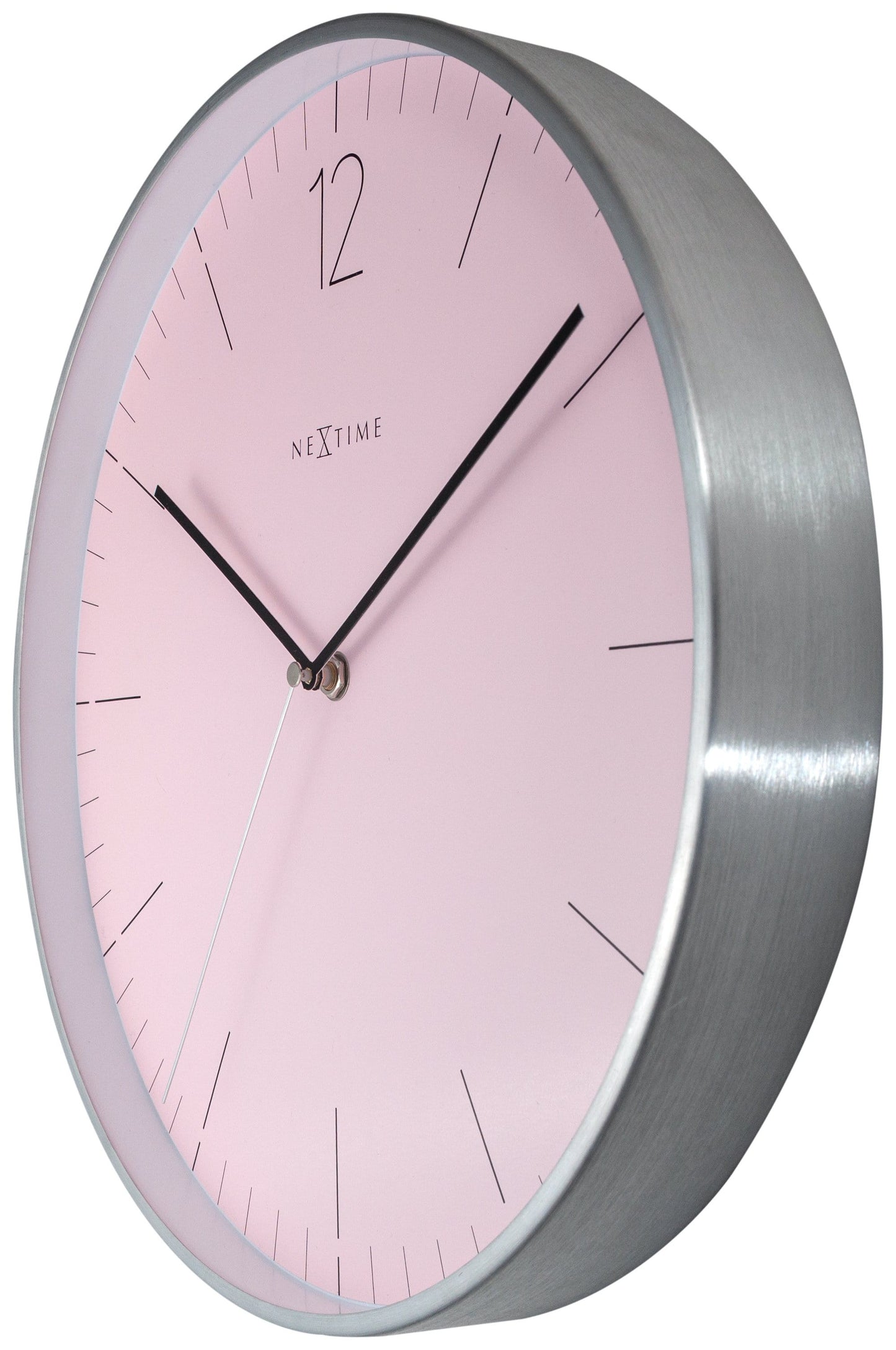 Wall clock - 34 cm - Glass / Metal - Elegant 'Essential Silver'