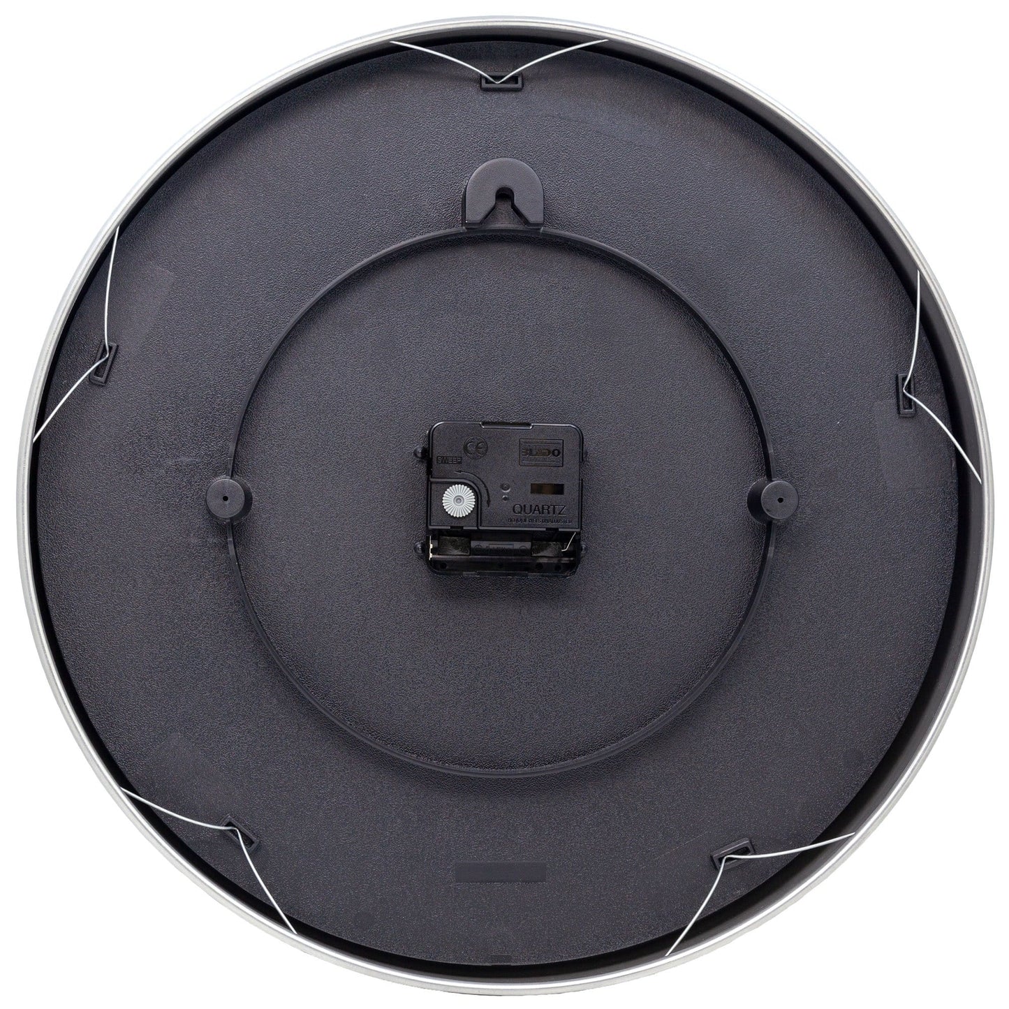 Wall clock - 34 cm - Glass / Metal - Elegant 'Essential Silver'