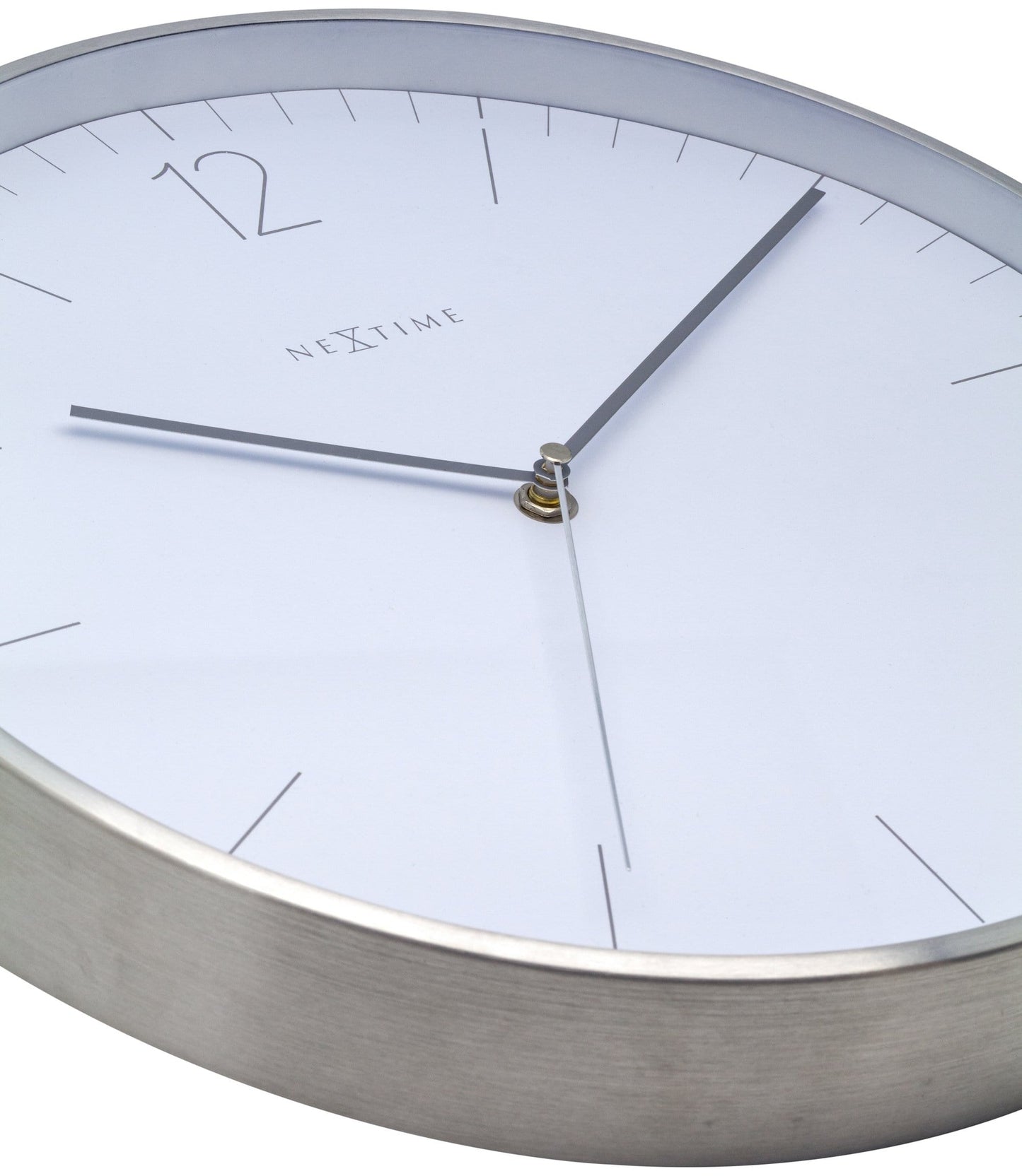 Wall clock - 34 cm - Glass / Metal - Elegant 'Essential Silver'