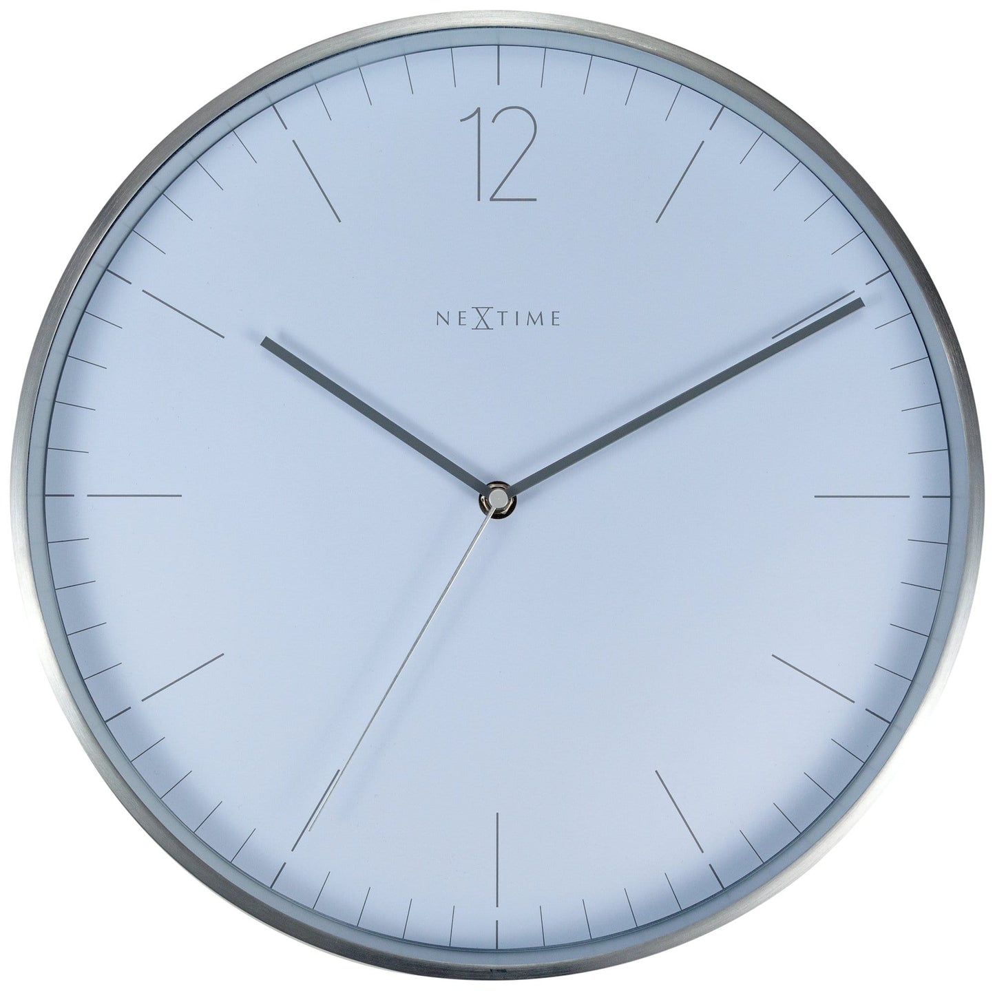 Wall clock - 34 cm - Glass / Metal - Elegant 'Essential Silver'