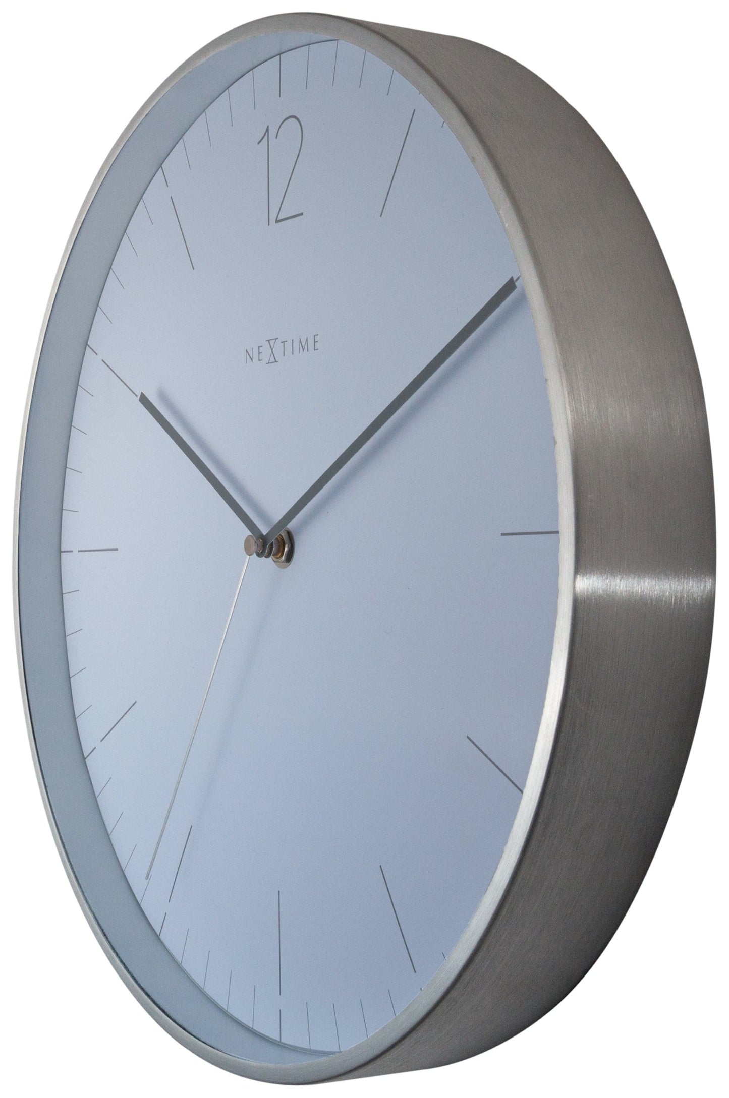 Wall clock - 34 cm - Glass / Metal - Elegant 'Essential Silver'
