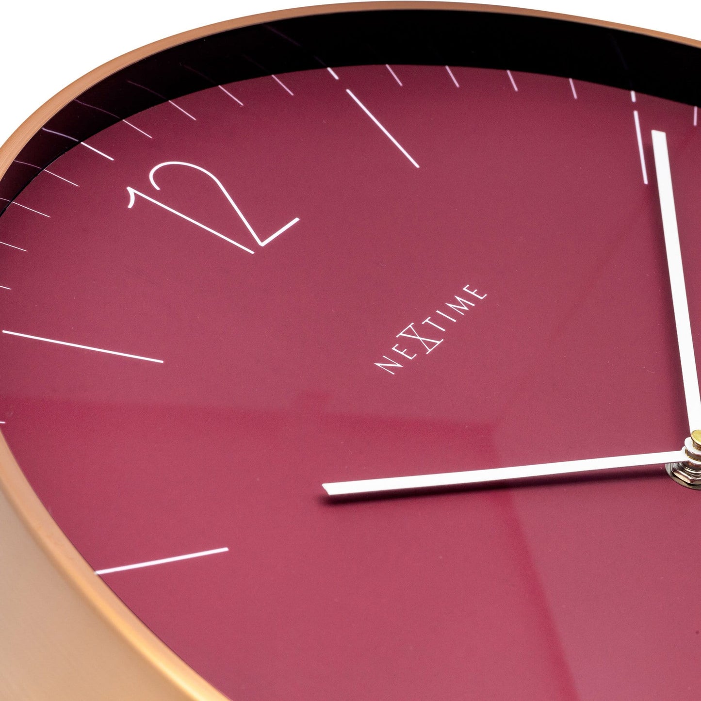 Large Wall Clock - Red - Silent - 40cm - Metal/Glass -Essential XXL
