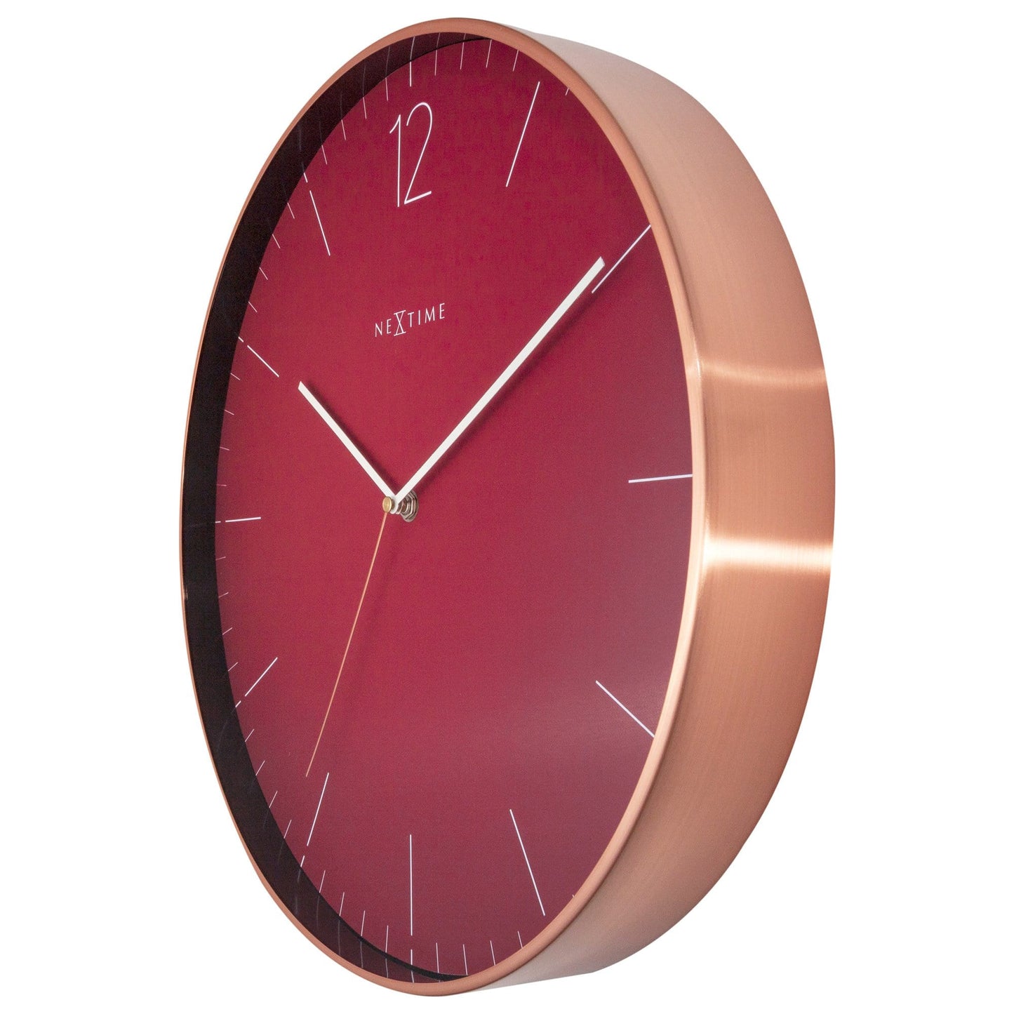 Large Wall Clock - Red - Silent - 40cm - Metal/Glass -Essential XXL