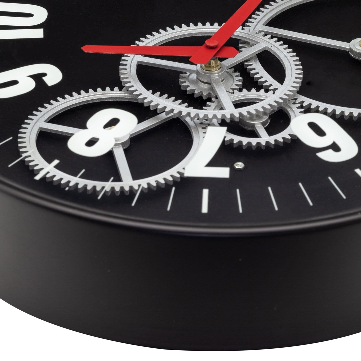 Modern Gear Clock With Moving Gears - 36cm - Metal/Glass