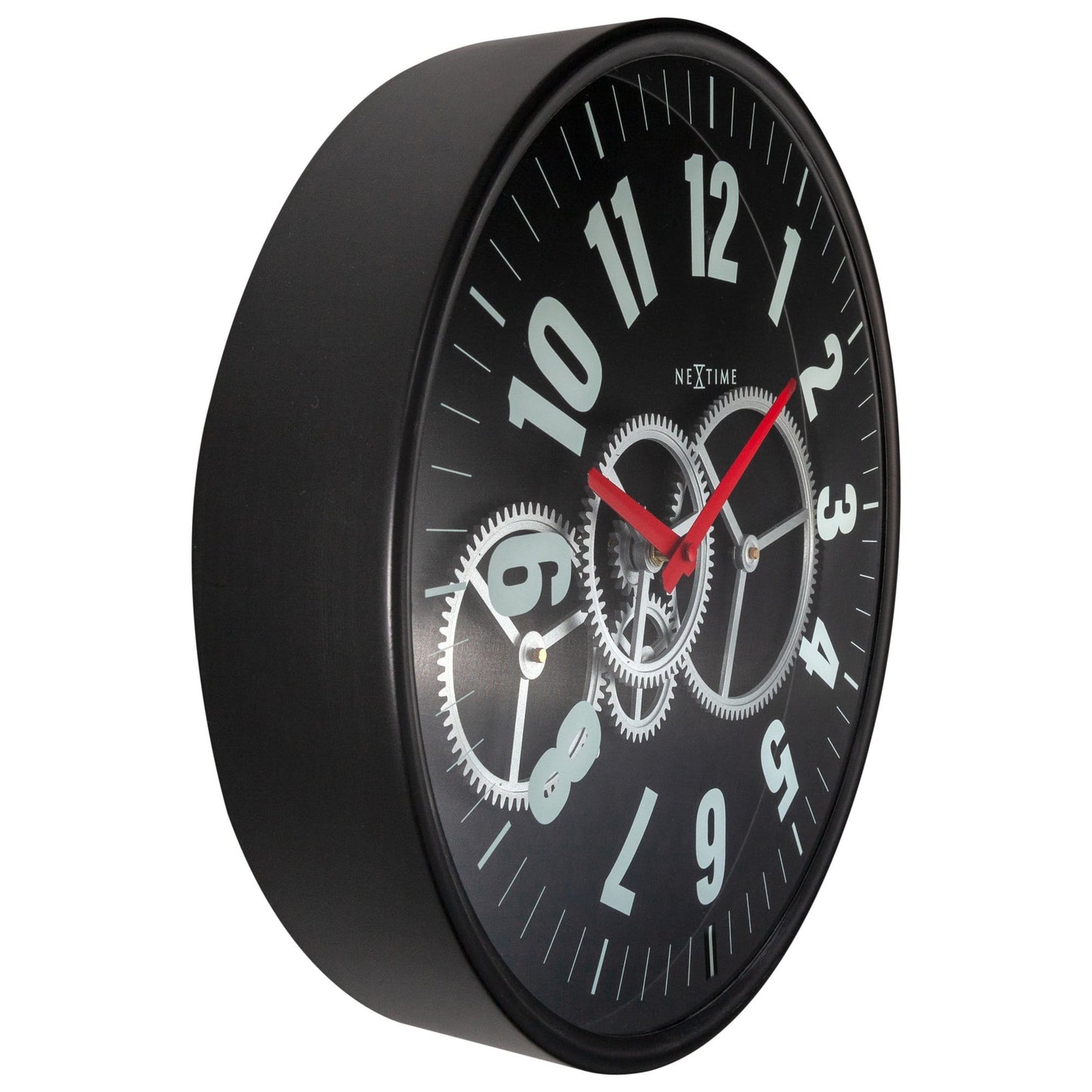 Modern Gear Clock With Moving Gears - 36cm - Metal/Glass