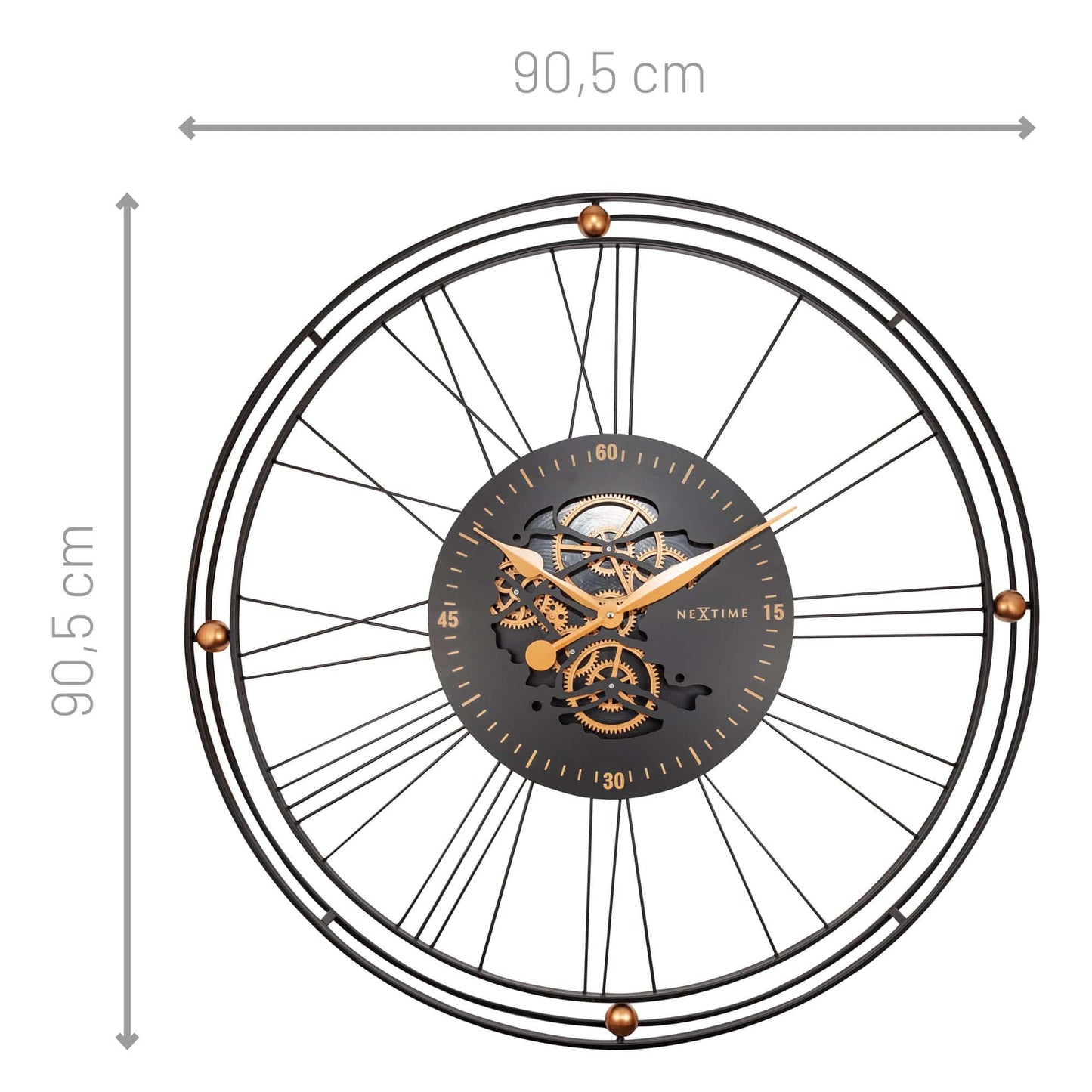 Roman Gear Clock XXL - 90.5cm - Metal - Roman Gear Clock