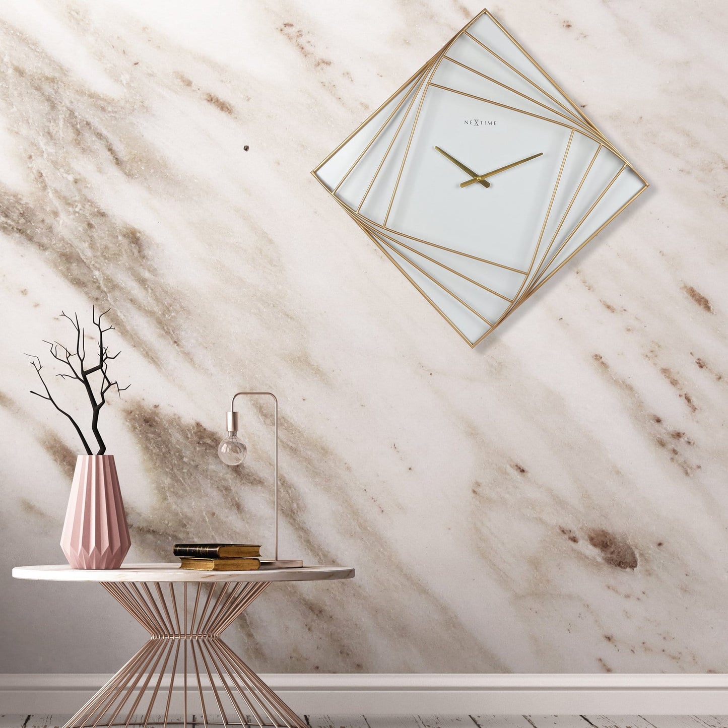 Large Square Wall Clock - 85x85cm - Metal - Turning Square