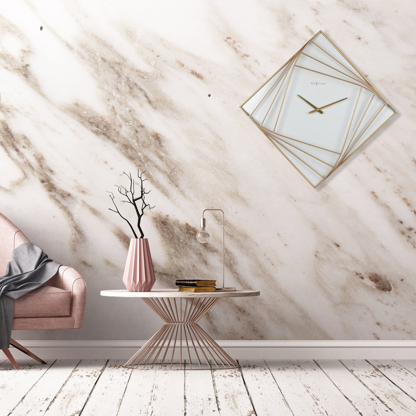 Large Square Wall Clock - 85x85cm - Metal - Turning Square