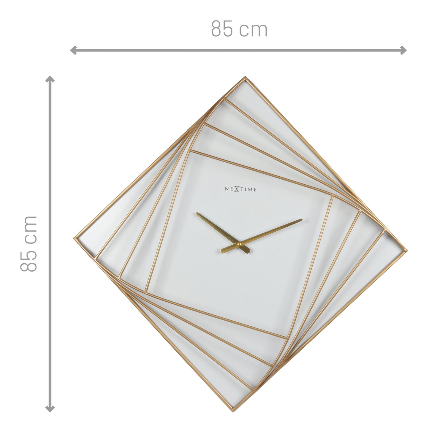 Large Square Wall Clock - 85x85cm - Metal - Turning Square