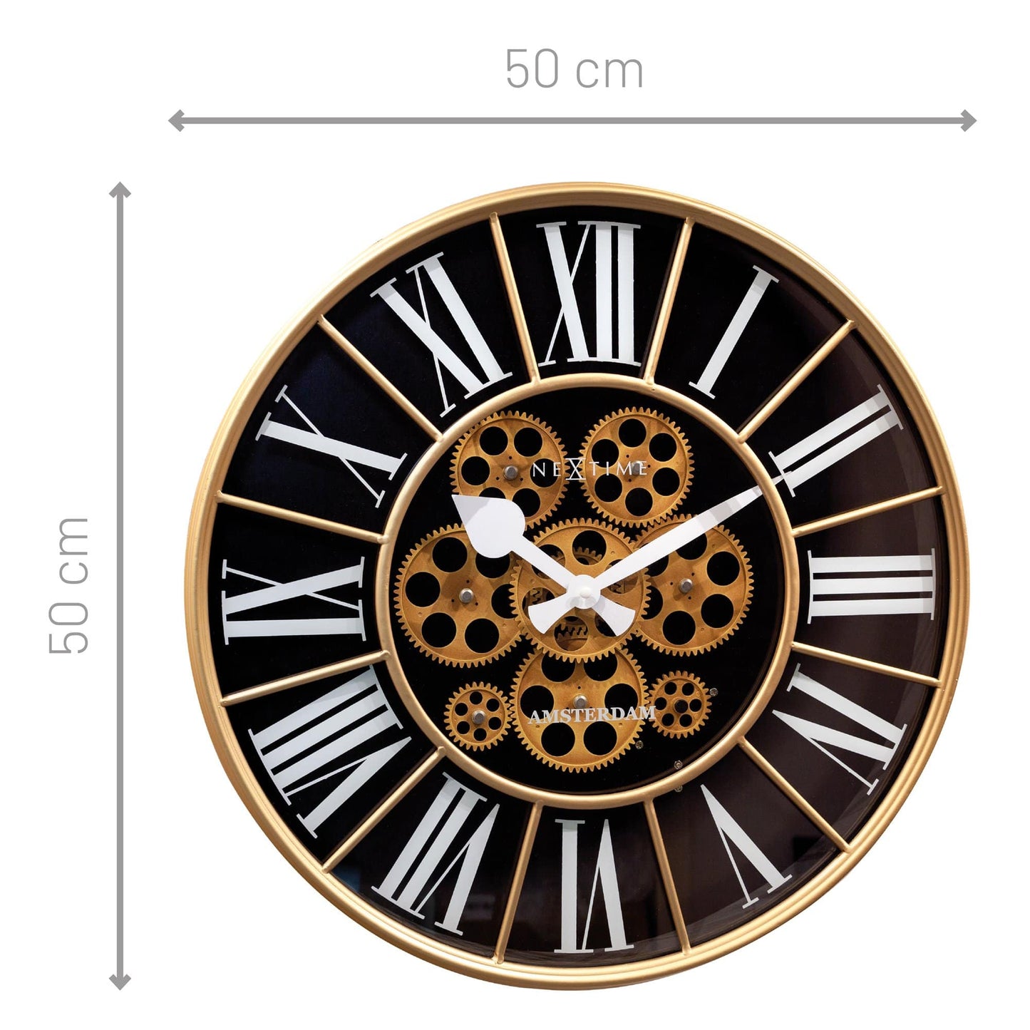 Moving Gear clock - Large Wall Clock - 50cm - "William"