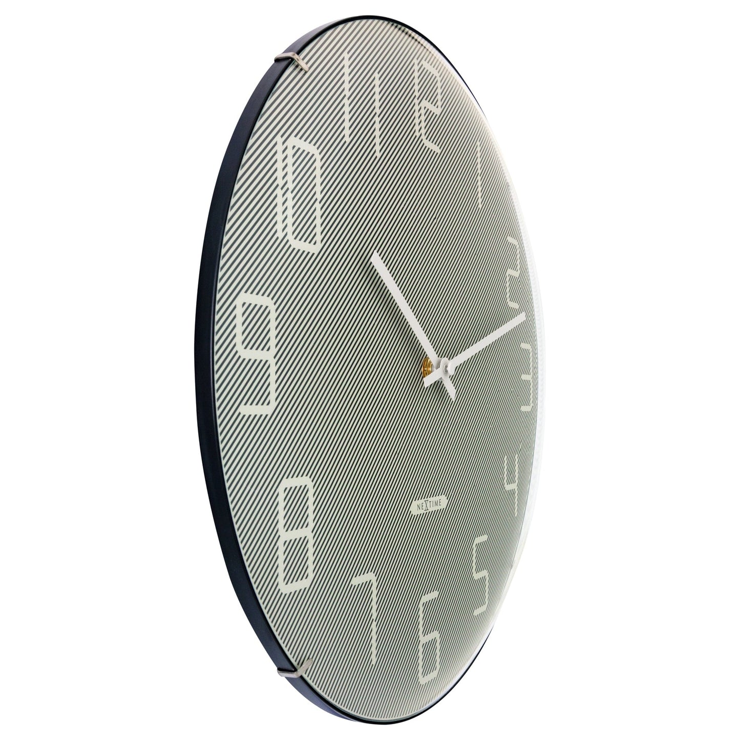 Wall Clock 35cm Domed Glass Lens - Silent - Glass -"Shade"